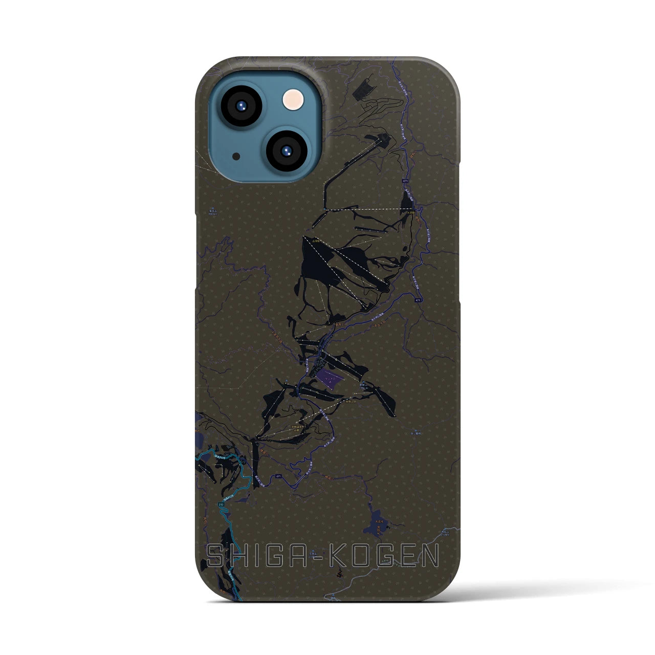【志賀高原(長野県)】地図柄iPhoneケース(バックカバータイプ)