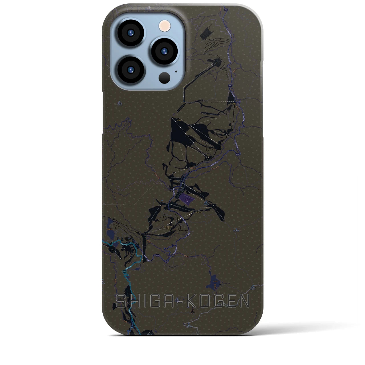 【志賀高原(長野県)】地図柄iPhoneケース(バックカバータイプ)