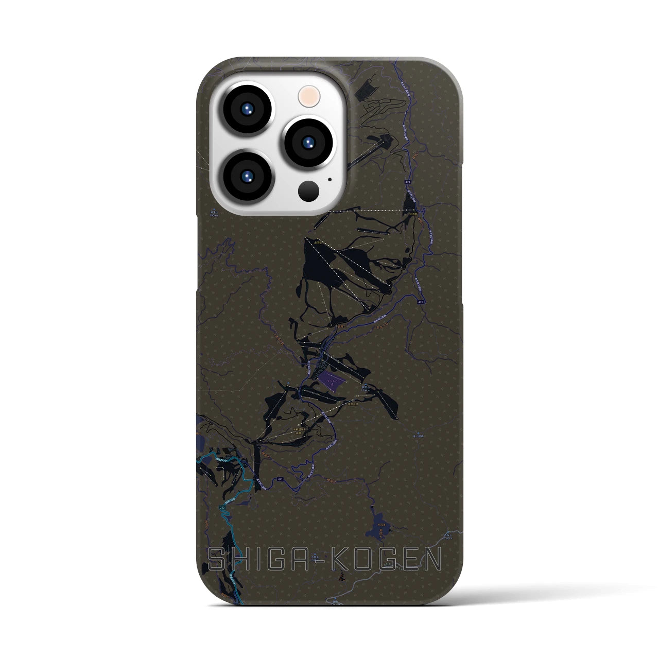【志賀高原(長野県)】地図柄iPhoneケース(バックカバータイプ)