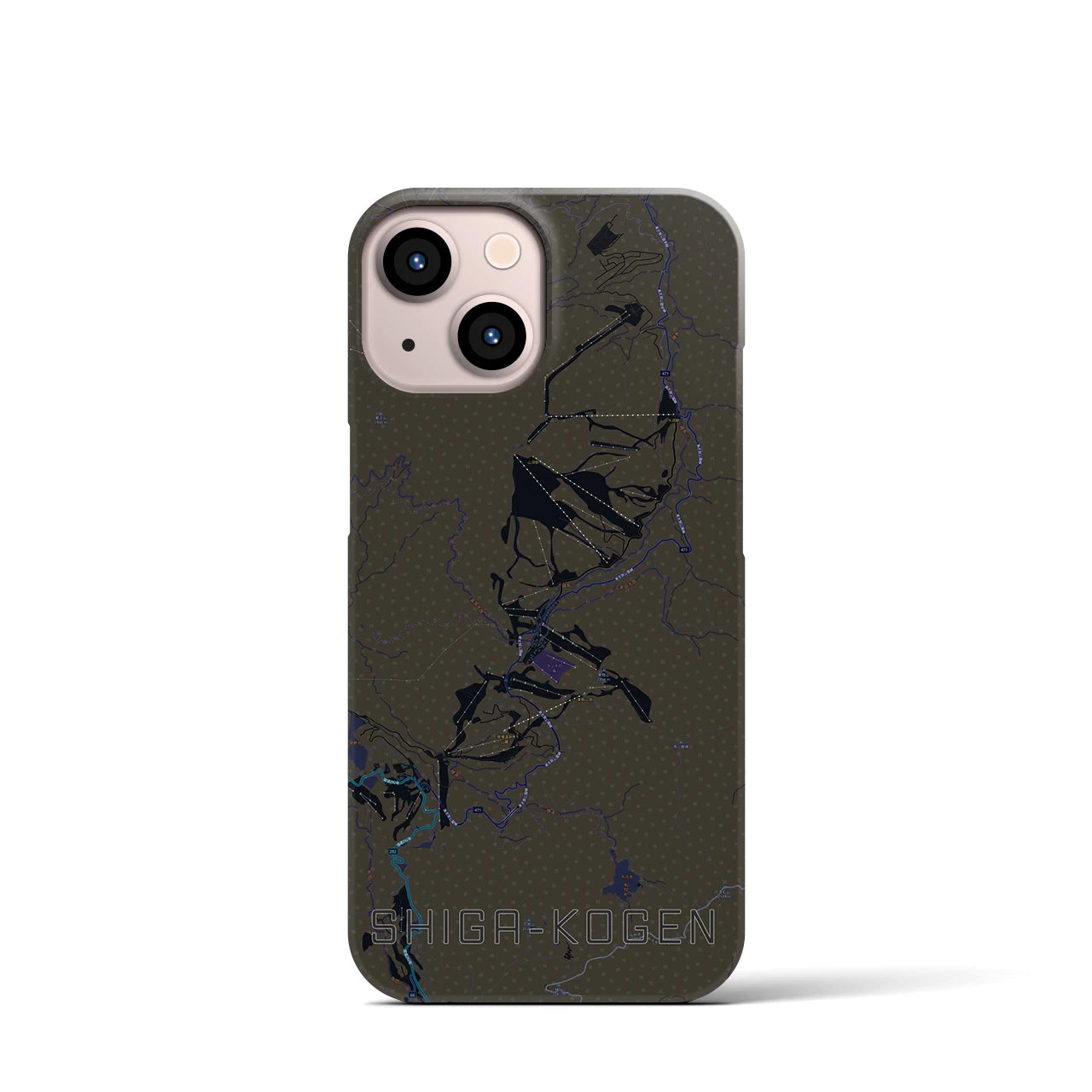 【志賀高原(長野県)】地図柄iPhoneケース(バックカバータイプ)