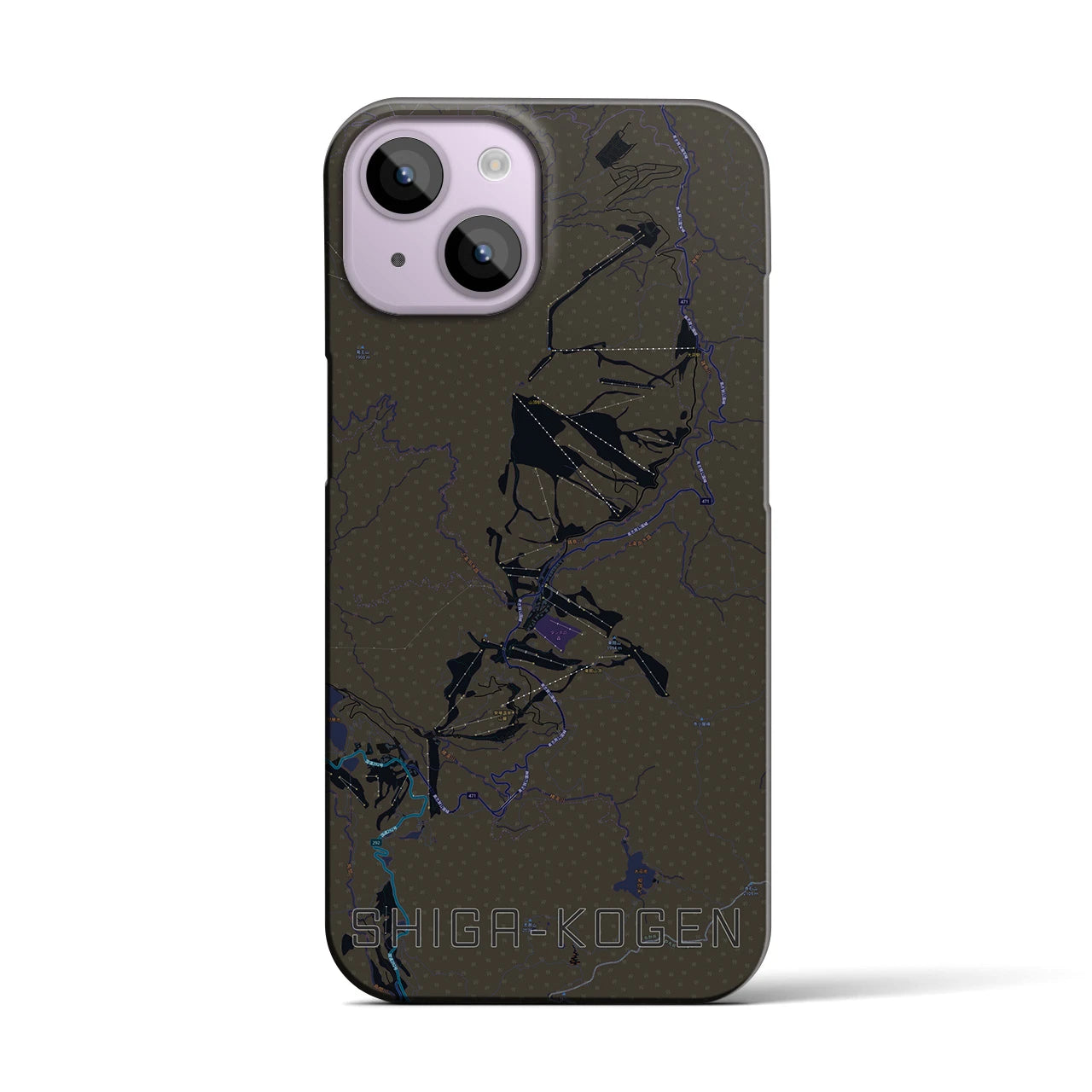 【志賀高原(長野県)】地図柄iPhoneケース(バックカバータイプ)