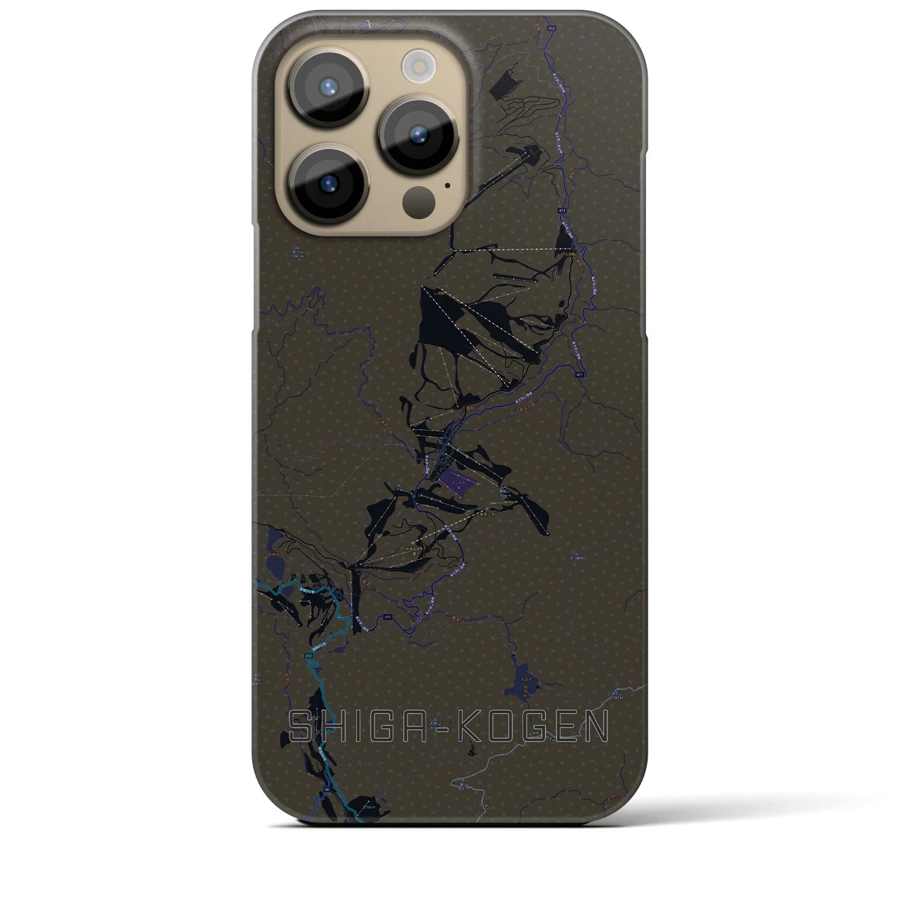 【志賀高原(長野県)】地図柄iPhoneケース(バックカバータイプ)