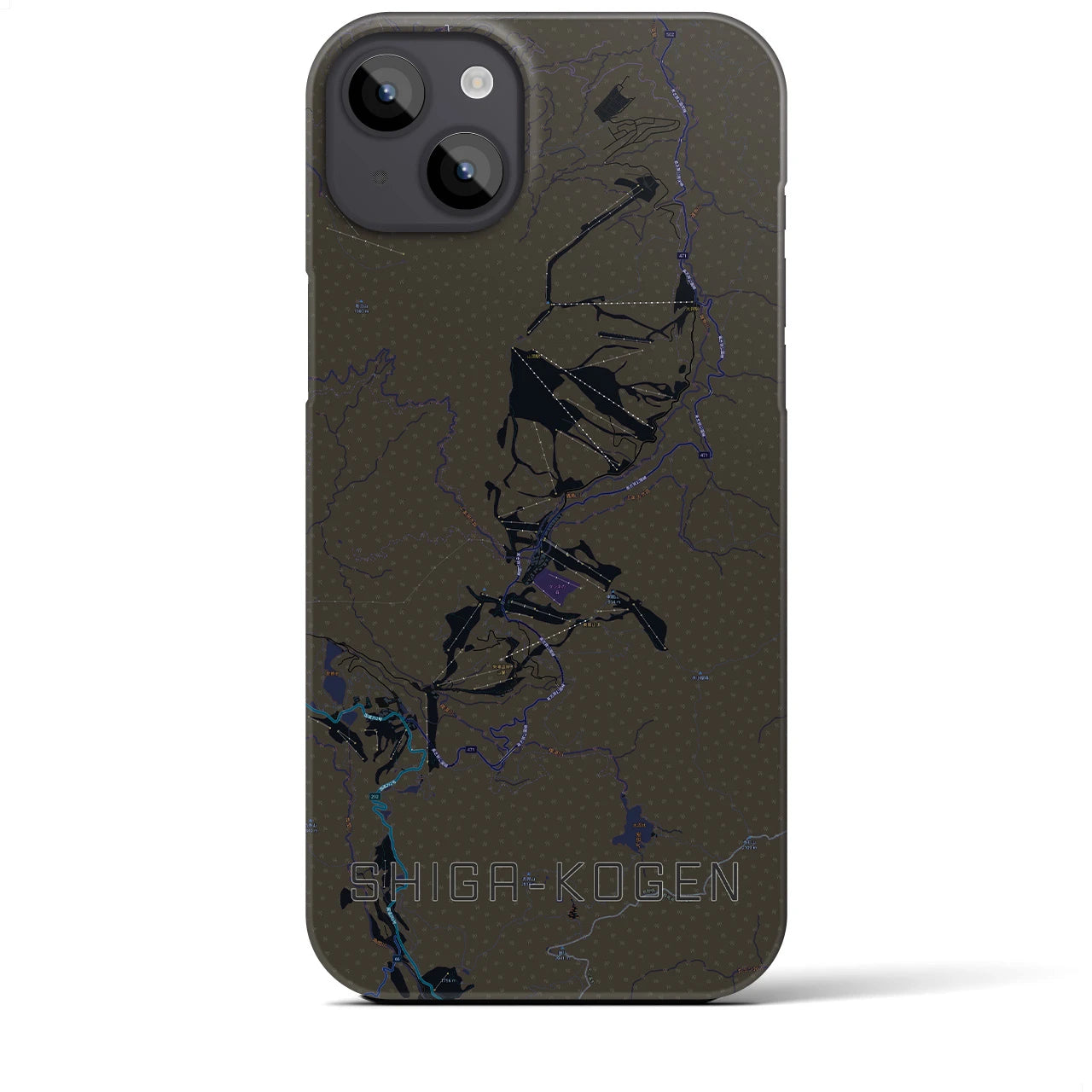 【志賀高原(長野県)】地図柄iPhoneケース(バックカバータイプ)