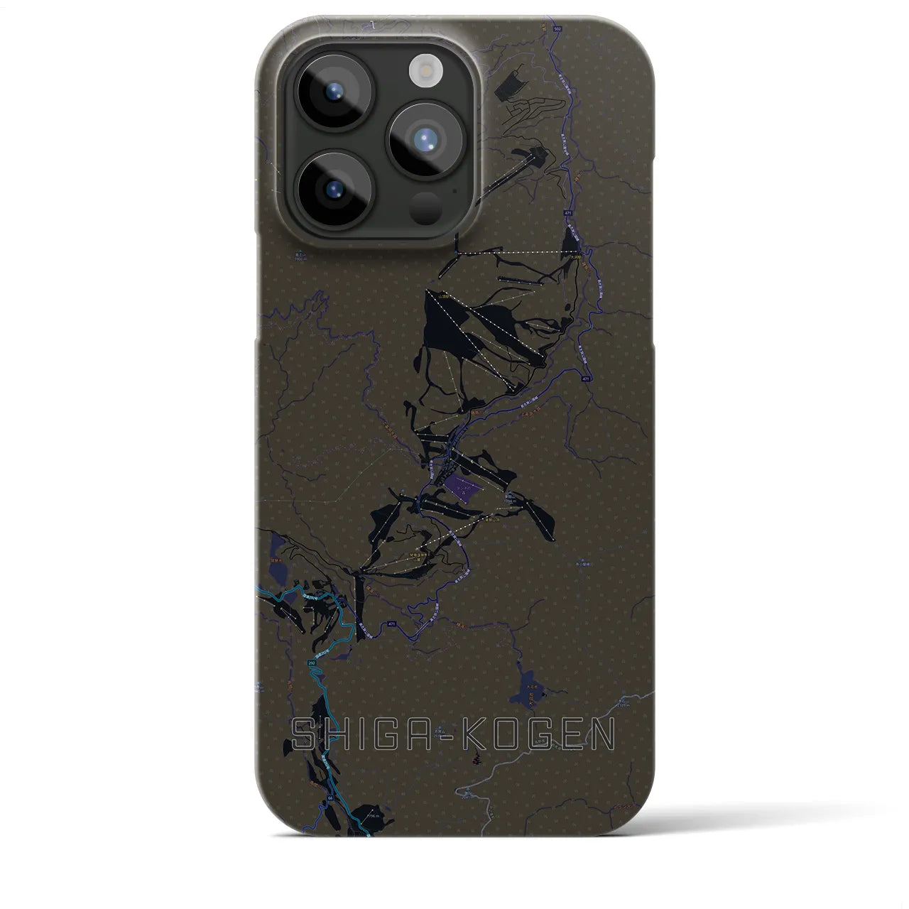 【志賀高原(長野県)】地図柄iPhoneケース(バックカバータイプ)