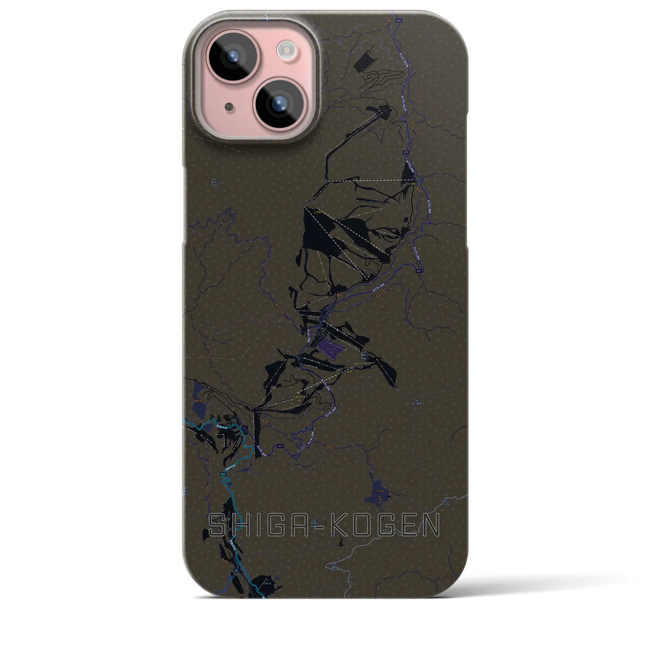 【志賀高原(長野県)】地図柄iPhoneケース(バックカバータイプ)