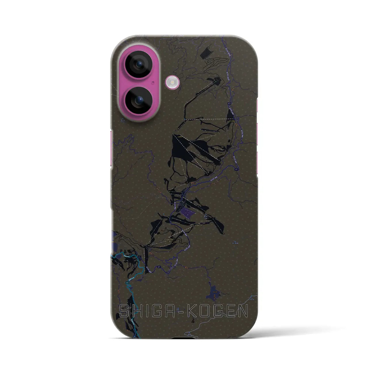 【志賀高原(長野県)】地図柄iPhoneケース(バックカバータイプ)