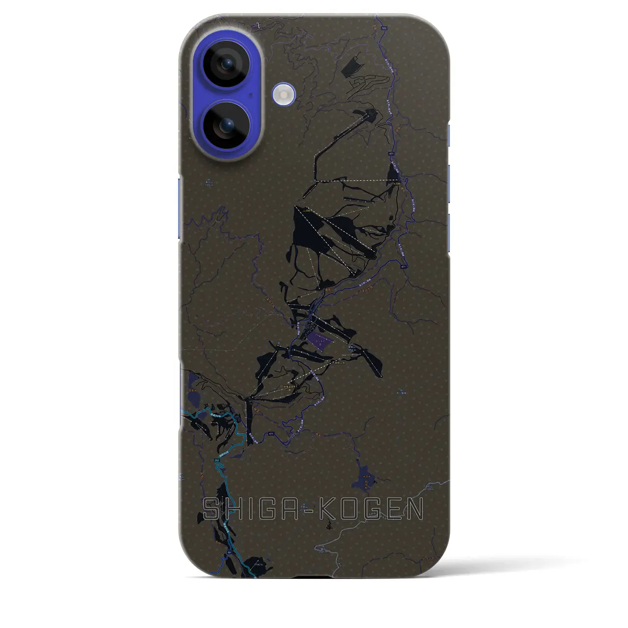 【志賀高原(長野県)】地図柄iPhoneケース(バックカバータイプ)