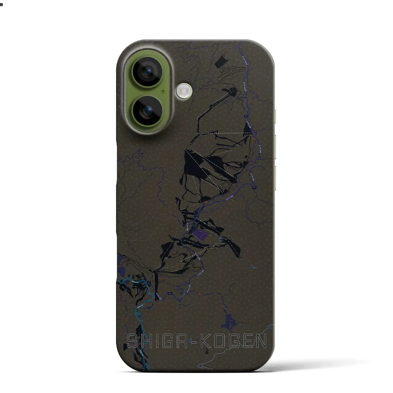 【志賀高原(長野県)】地図柄iPhoneケース(バックカバータイプ)