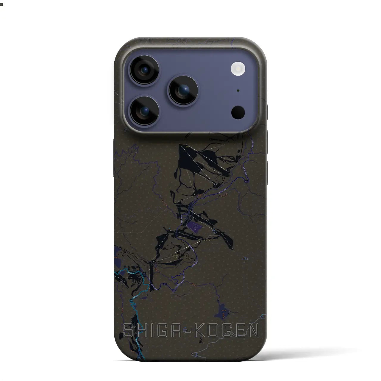 【志賀高原(長野県)】地図柄iPhoneケース(バックカバータイプ)