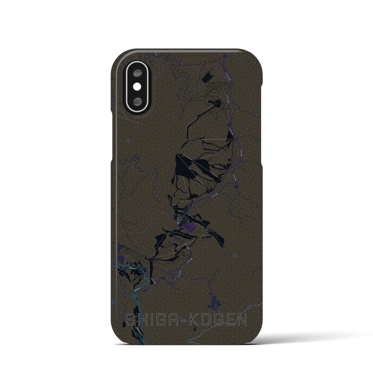 【志賀高原(長野県)】地図柄iPhoneケース(バックカバータイプ)