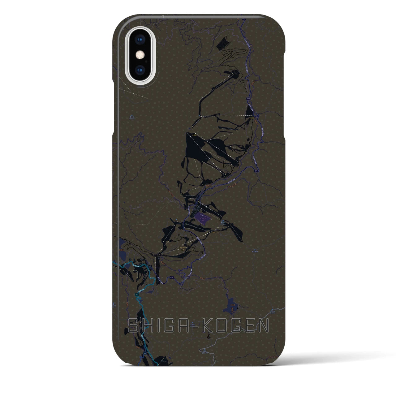 【志賀高原(長野県)】地図柄iPhoneケース(バックカバータイプ)