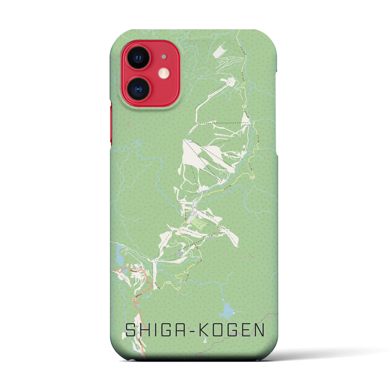【志賀高原(長野県)】地図柄iPhoneケース(バックカバータイプ)