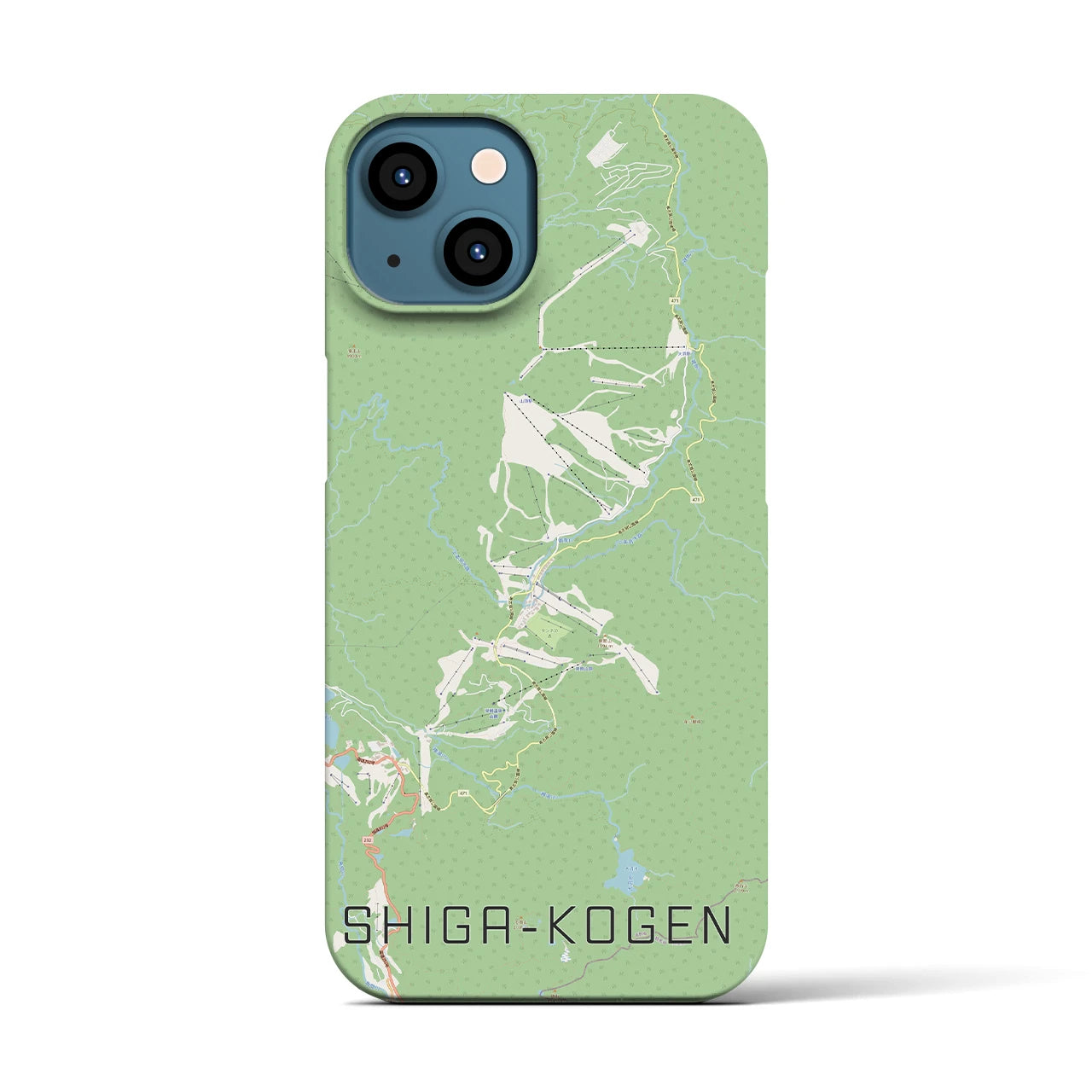 【志賀高原(長野県)】地図柄iPhoneケース(バックカバータイプ)