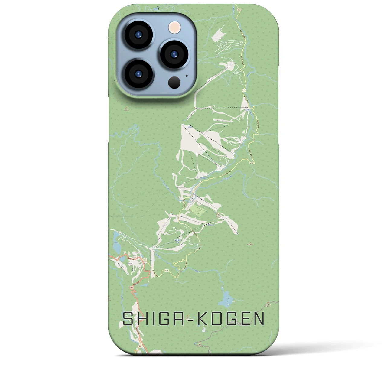 【志賀高原(長野県)】地図柄iPhoneケース(バックカバータイプ)