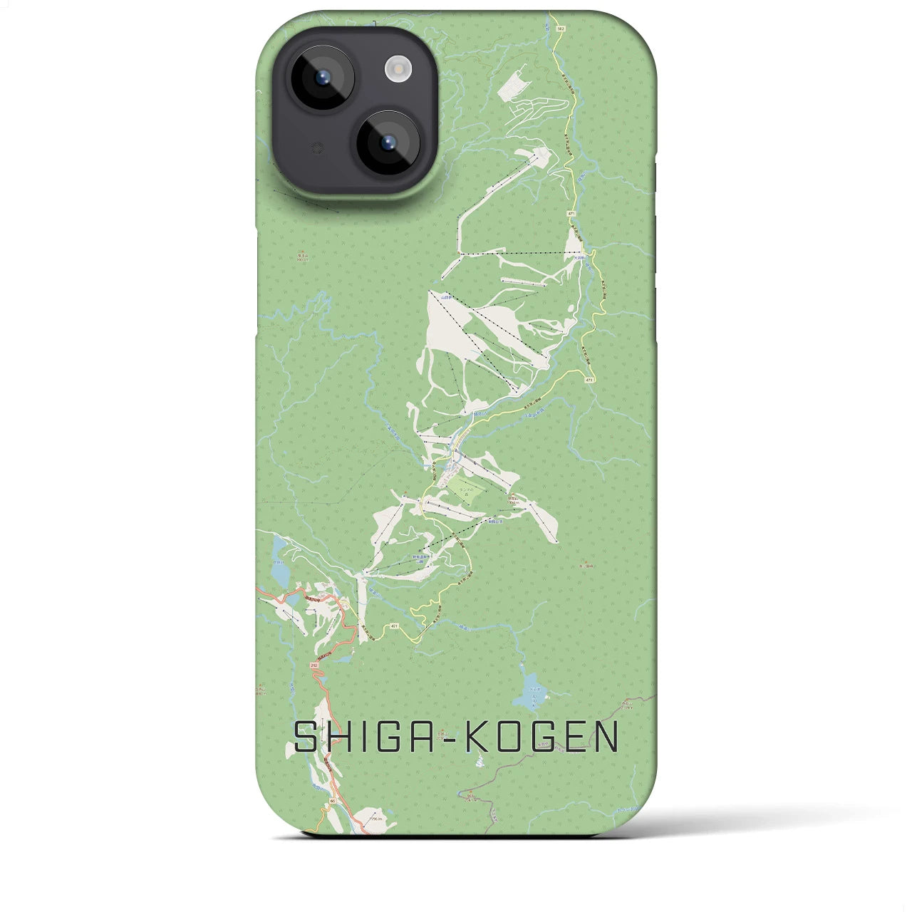 【志賀高原(長野県)】地図柄iPhoneケース(バックカバータイプ)