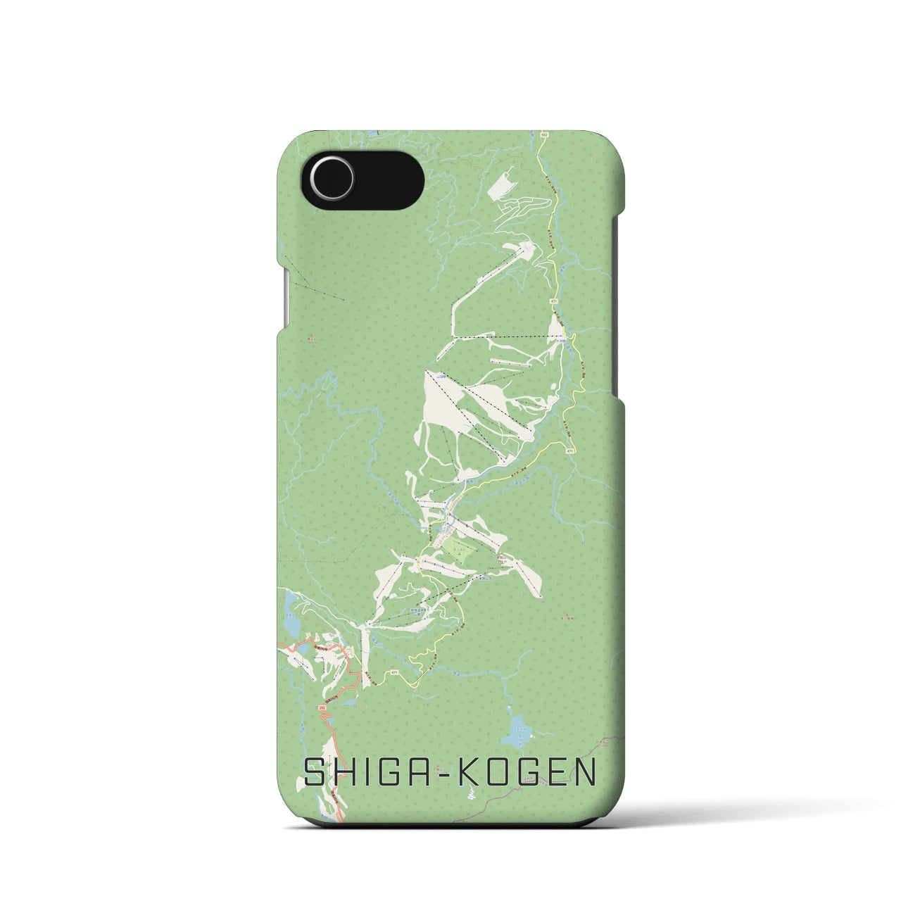【志賀高原(長野県)】地図柄iPhoneケース(バックカバータイプ)