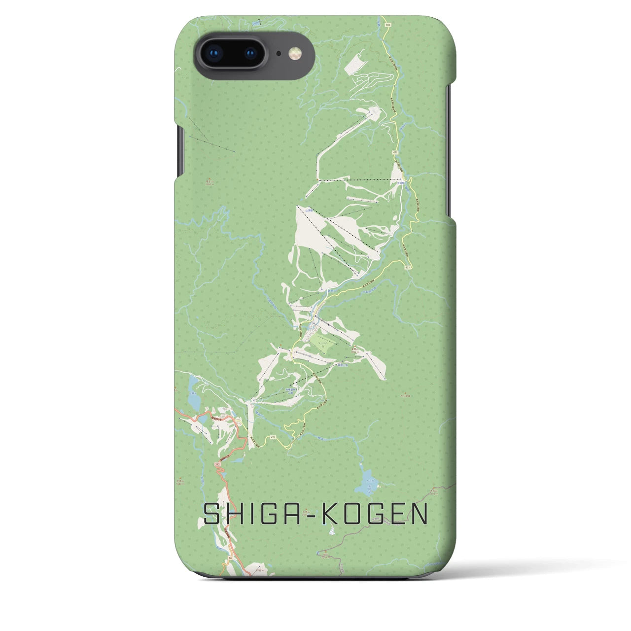 【志賀高原(長野県)】地図柄iPhoneケース(バックカバータイプ)