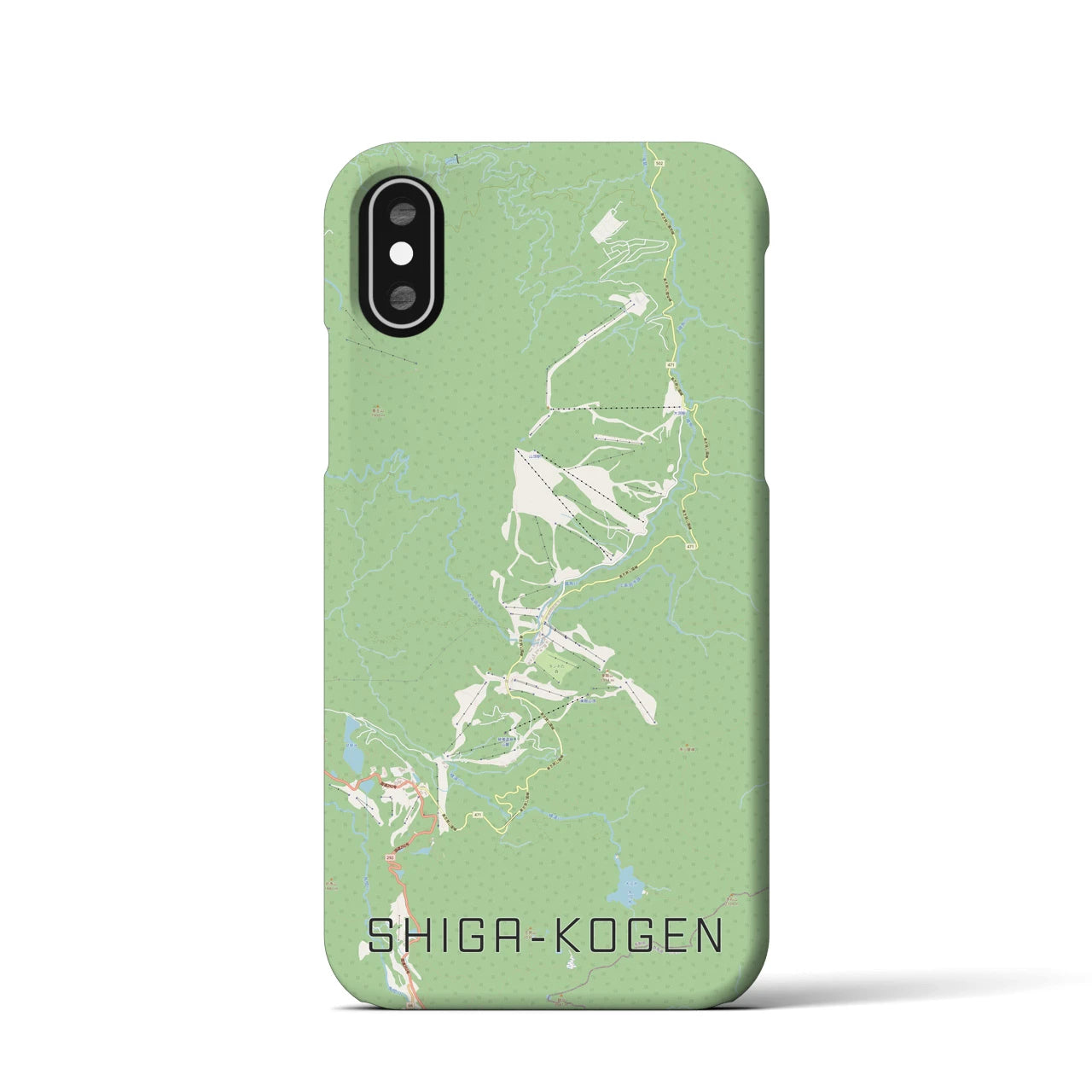 【志賀高原(長野県)】地図柄iPhoneケース(バックカバータイプ)