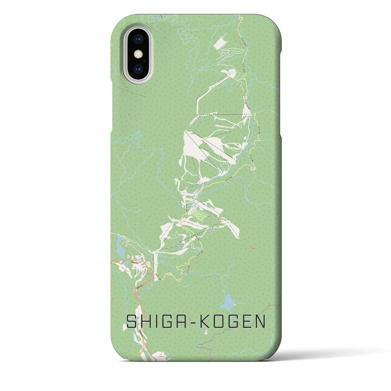 【志賀高原(長野県)】地図柄iPhoneケース(バックカバータイプ)