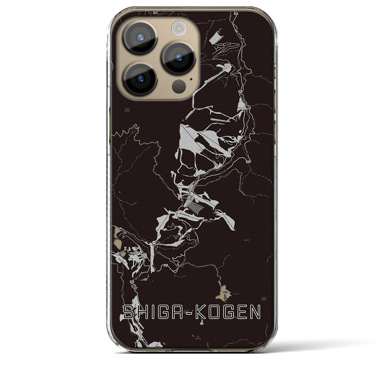 【志賀高原(長野県)】地図柄iPhoneケース(クリアタイプ)