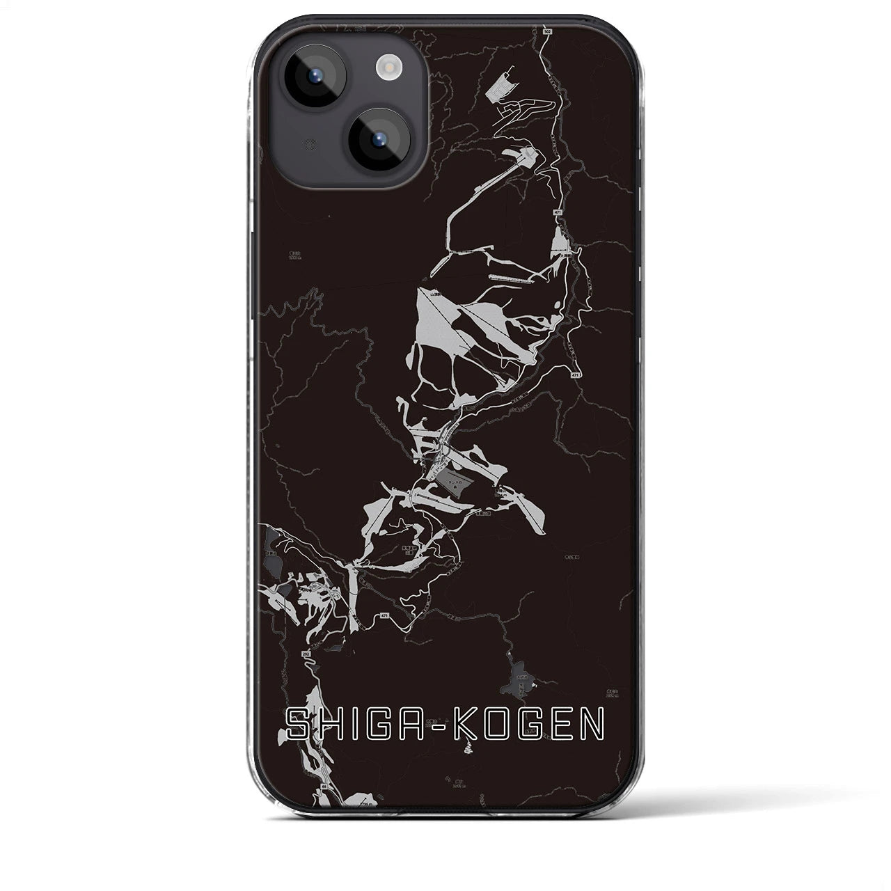 【志賀高原(長野県)】地図柄iPhoneケース(クリアタイプ)