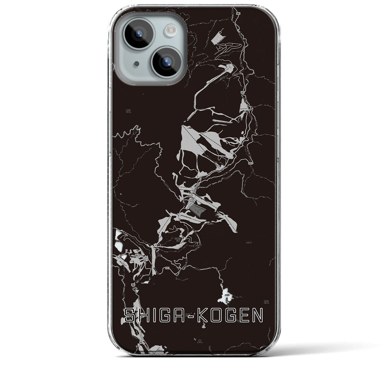 【志賀高原(長野県)】地図柄iPhoneケース(クリアタイプ)