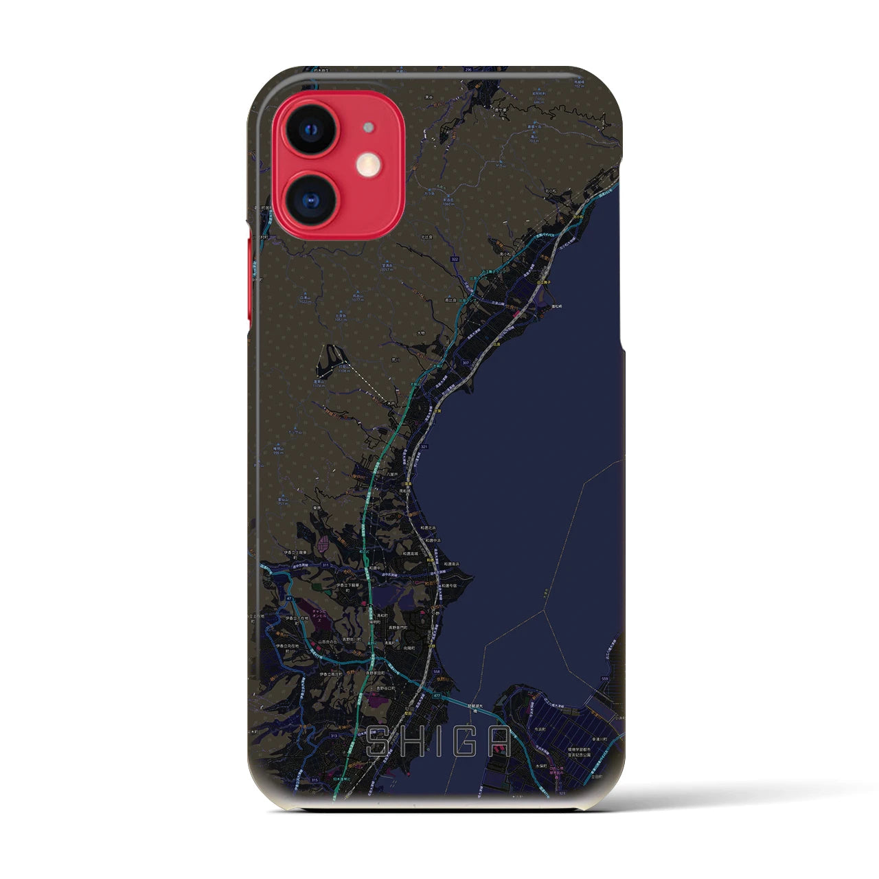 【志賀(滋賀県)】地図柄iPhoneケース(バックカバータイプ)