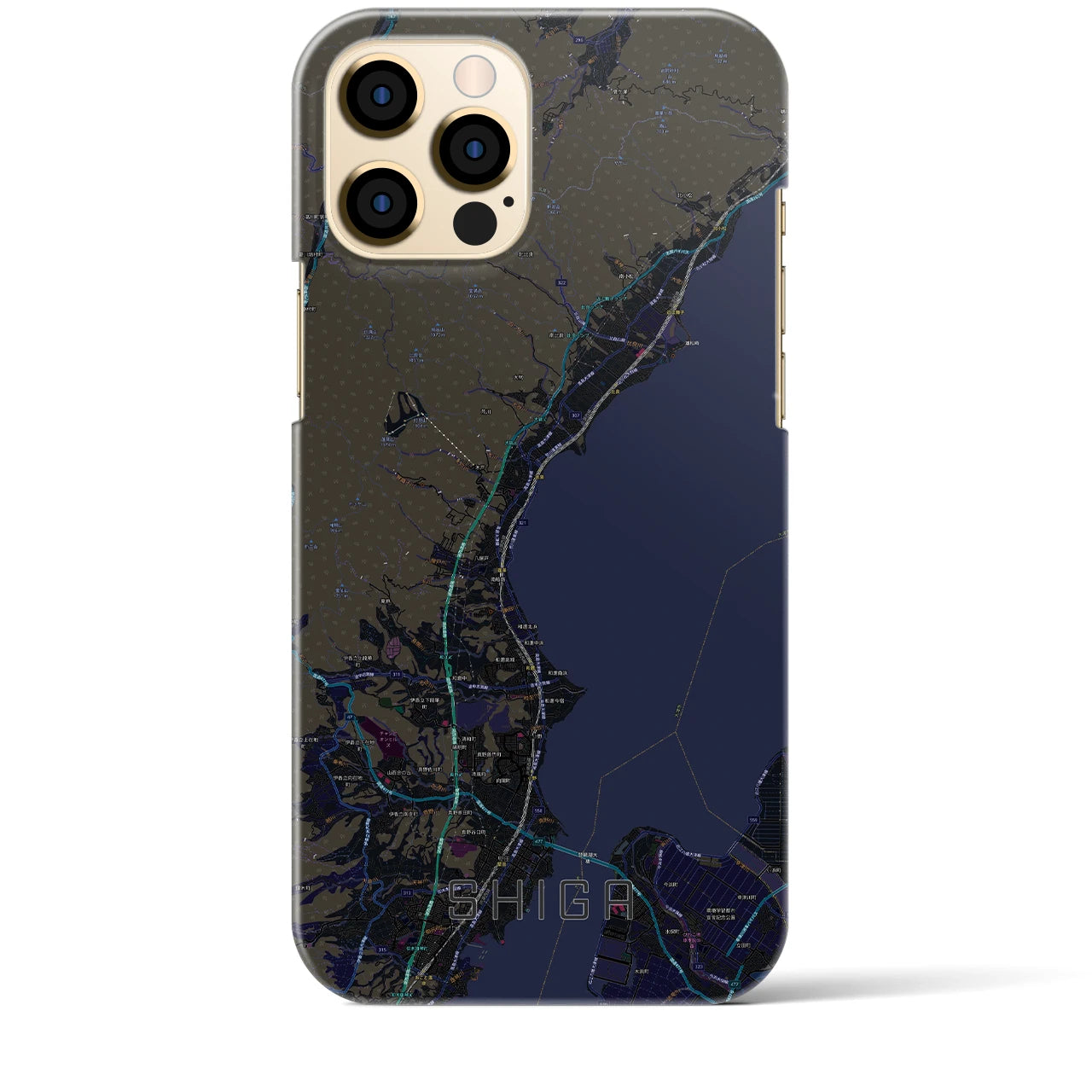 【志賀(滋賀県)】地図柄iPhoneケース(バックカバータイプ)