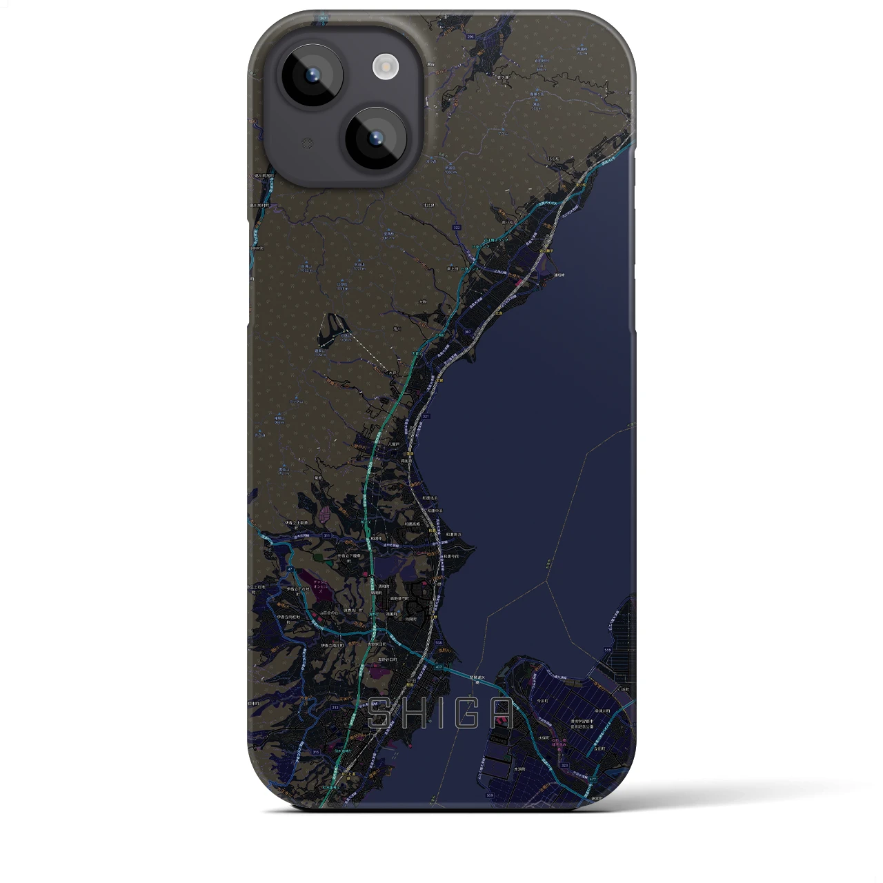 【志賀(滋賀県)】地図柄iPhoneケース(バックカバータイプ)