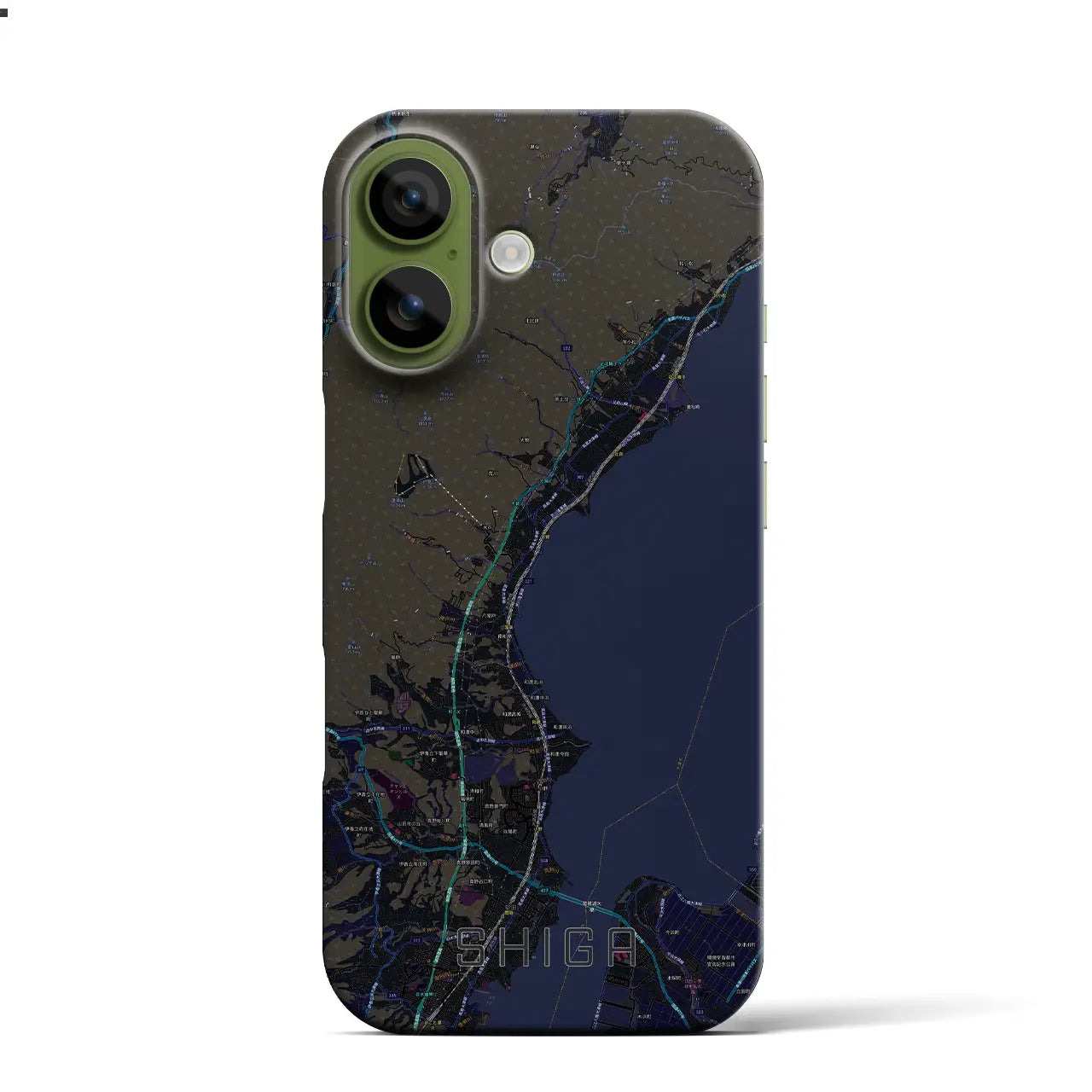 【志賀(滋賀県)】地図柄iPhoneケース(バックカバータイプ)