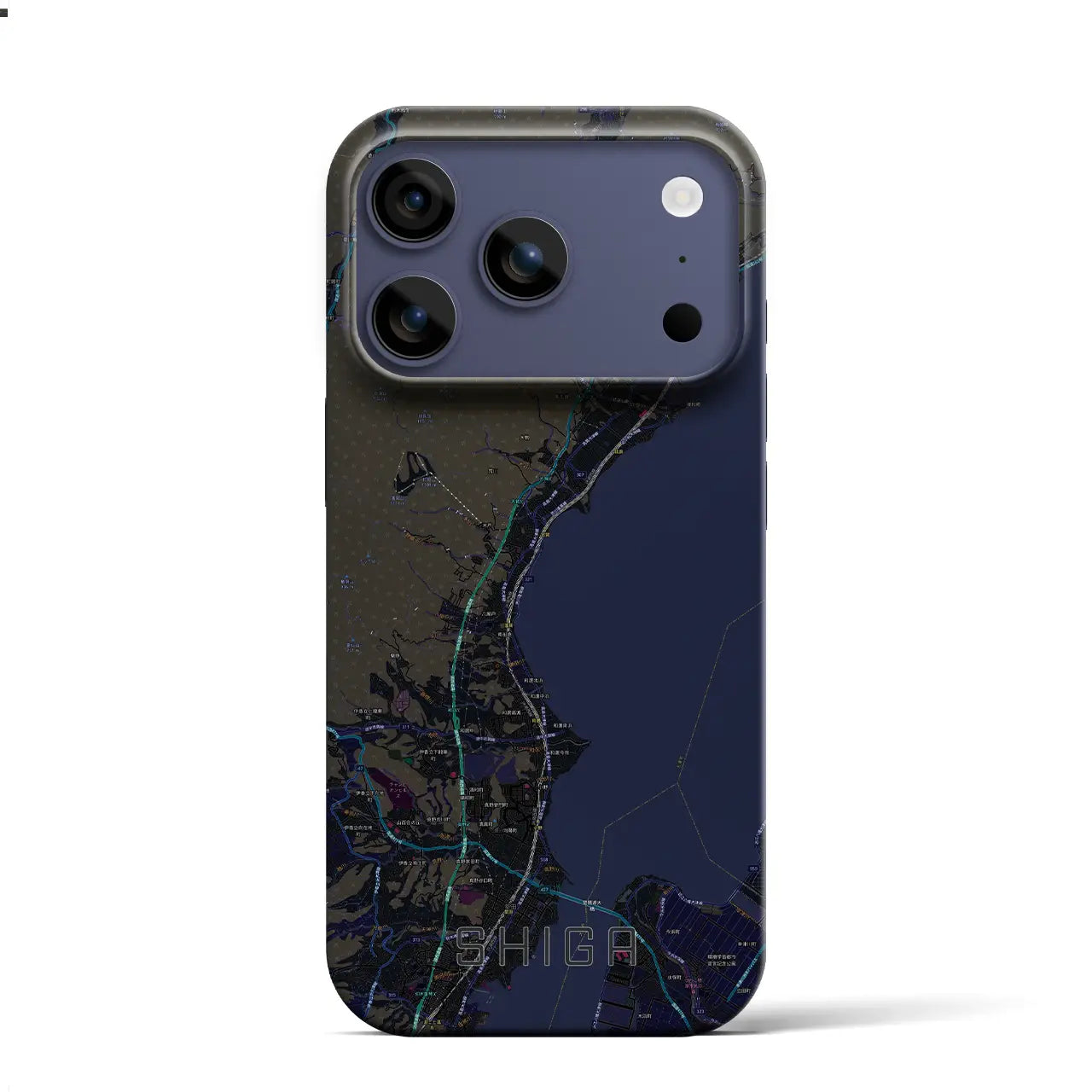 【志賀(滋賀県)】地図柄iPhoneケース(バックカバータイプ)