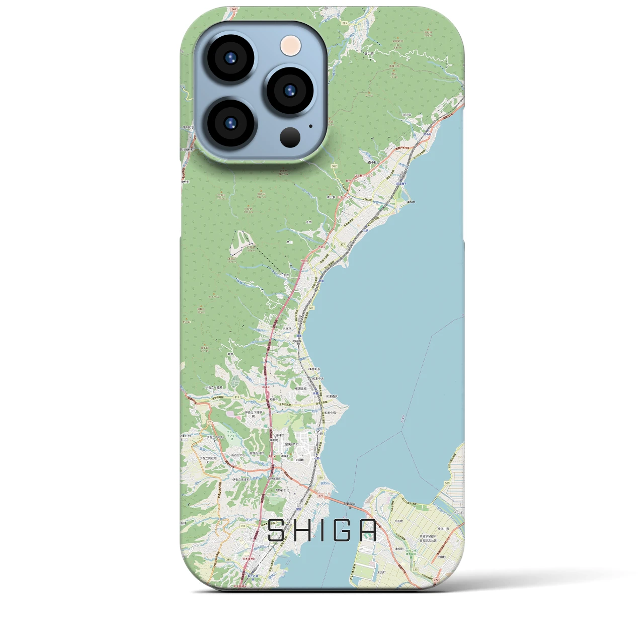 【志賀(滋賀県)】地図柄iPhoneケース(バックカバータイプ)