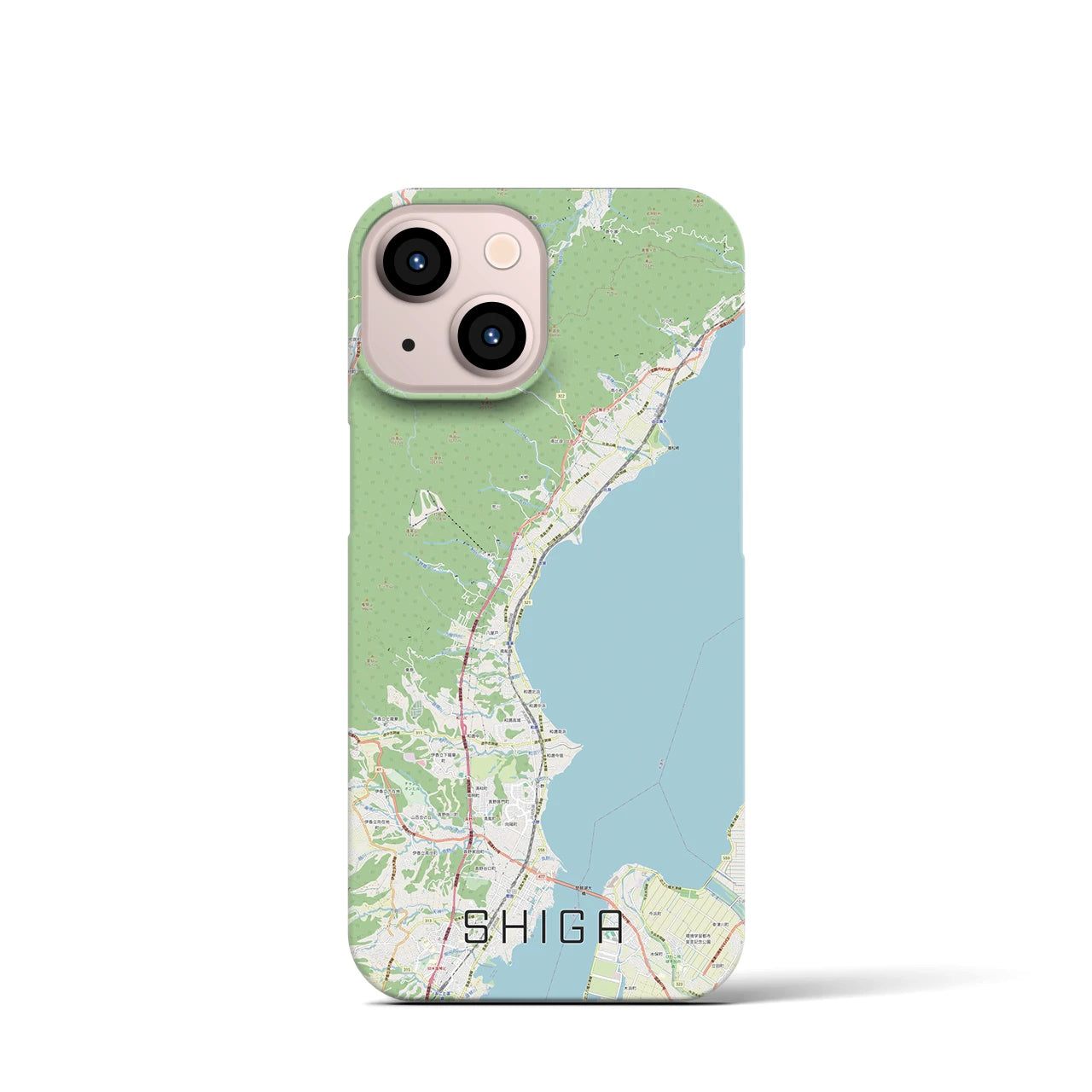 【志賀(滋賀県)】地図柄iPhoneケース(バックカバータイプ)