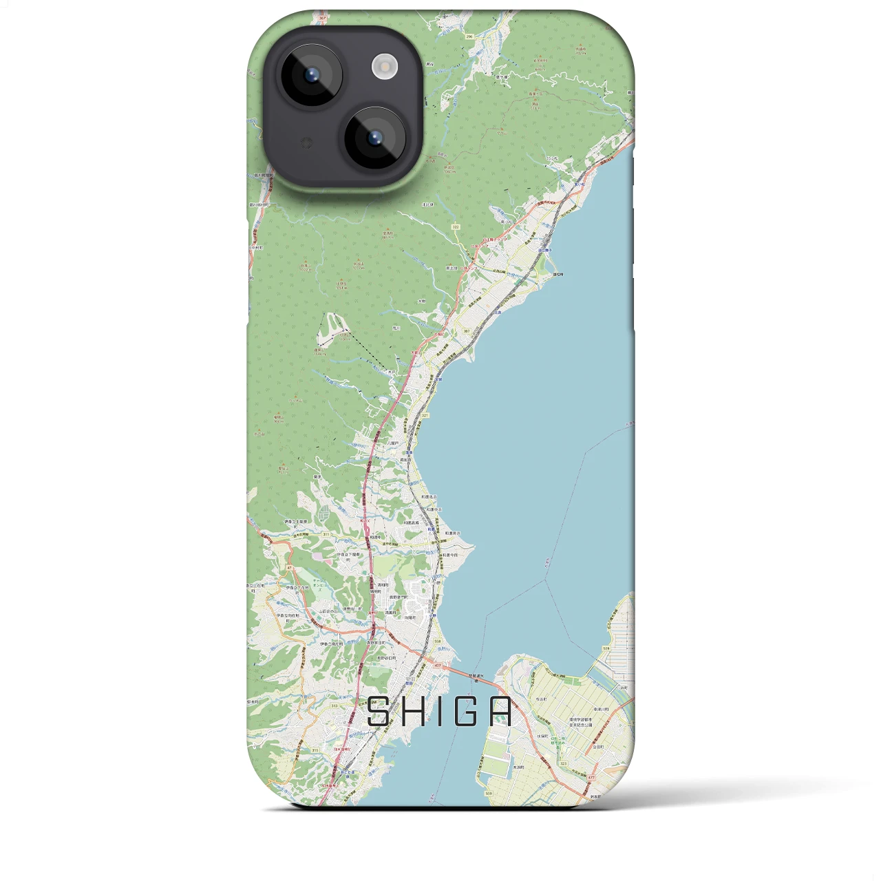 【志賀(滋賀県)】地図柄iPhoneケース(バックカバータイプ)