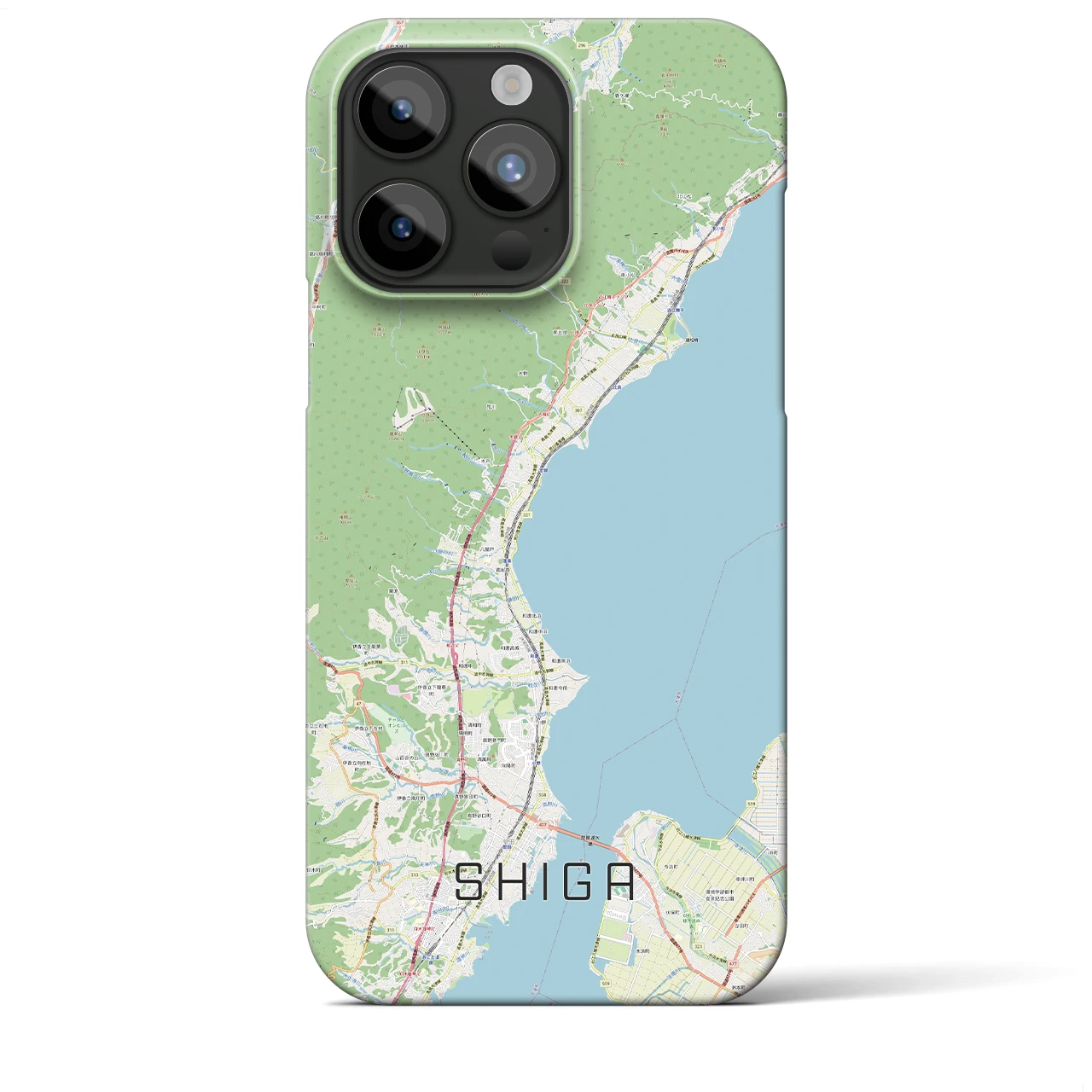【志賀(滋賀県)】地図柄iPhoneケース(バックカバータイプ)