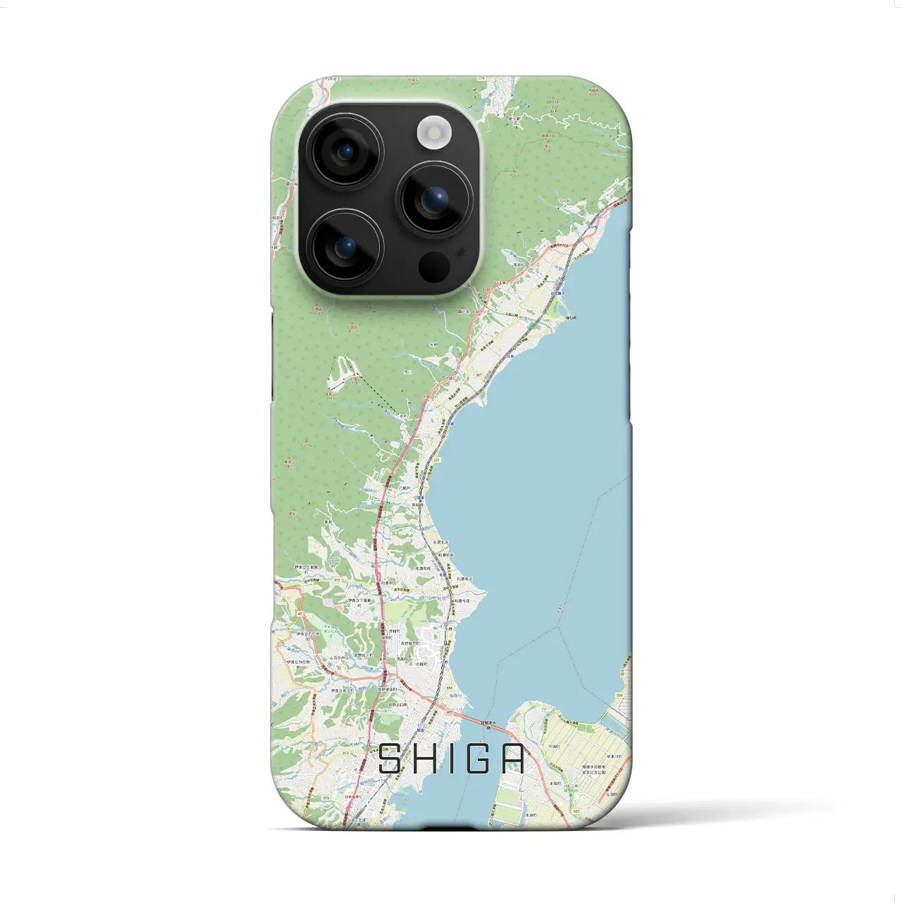 【志賀(滋賀県)】地図柄iPhoneケース(バックカバータイプ)