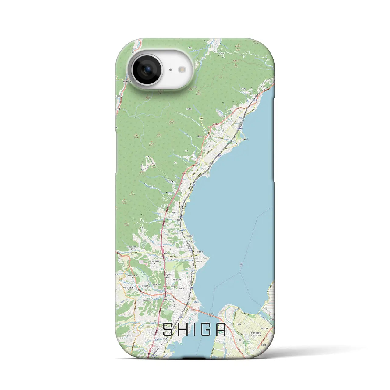 【志賀(滋賀県)】地図柄iPhoneケース(バックカバータイプ)