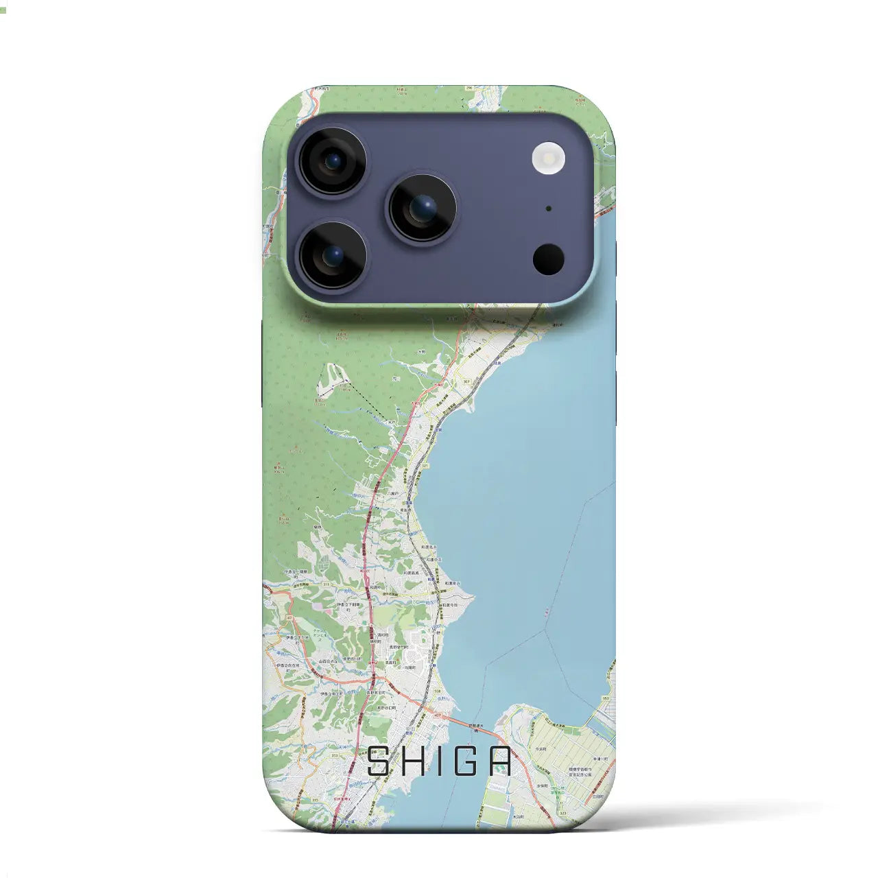 【志賀(滋賀県)】地図柄iPhoneケース(バックカバータイプ)