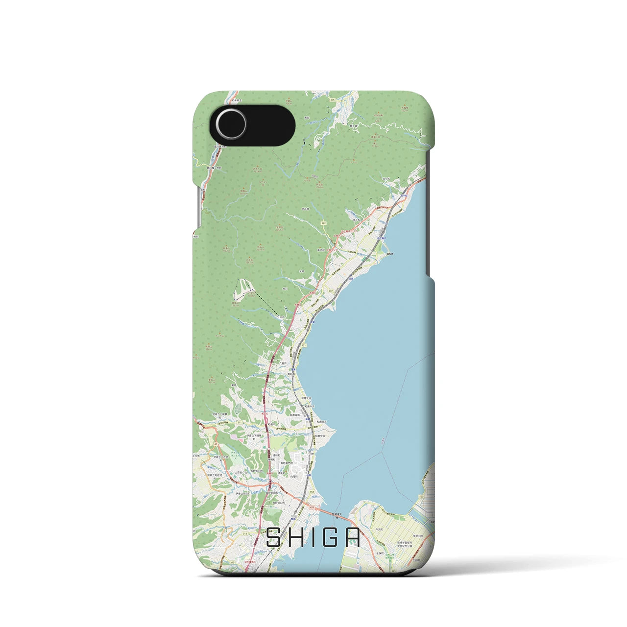 【志賀(滋賀県)】地図柄iPhoneケース(バックカバータイプ)