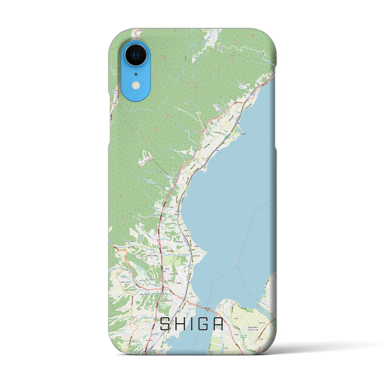 【志賀(滋賀県)】地図柄iPhoneケース(バックカバータイプ)