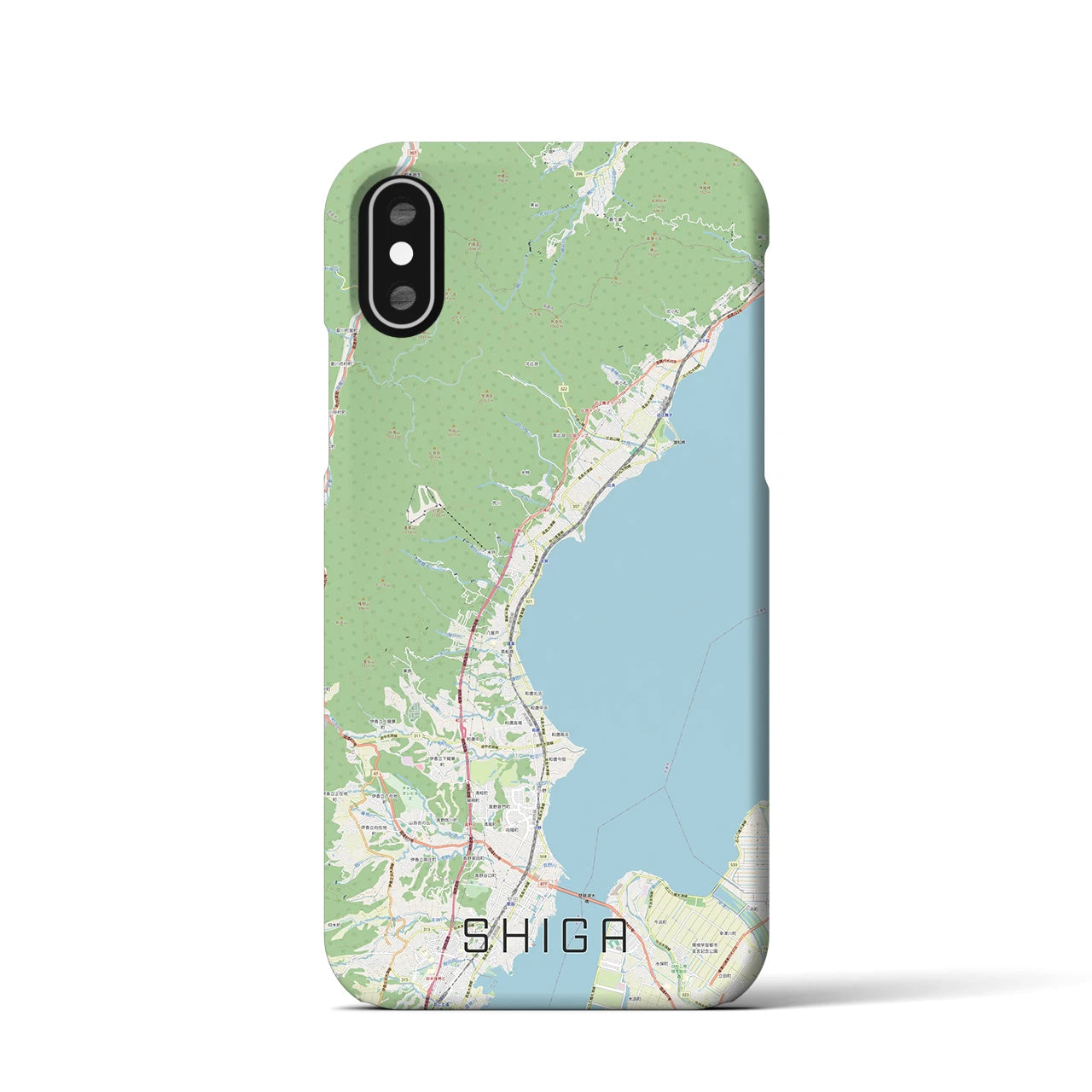 【志賀(滋賀県)】地図柄iPhoneケース(バックカバータイプ)