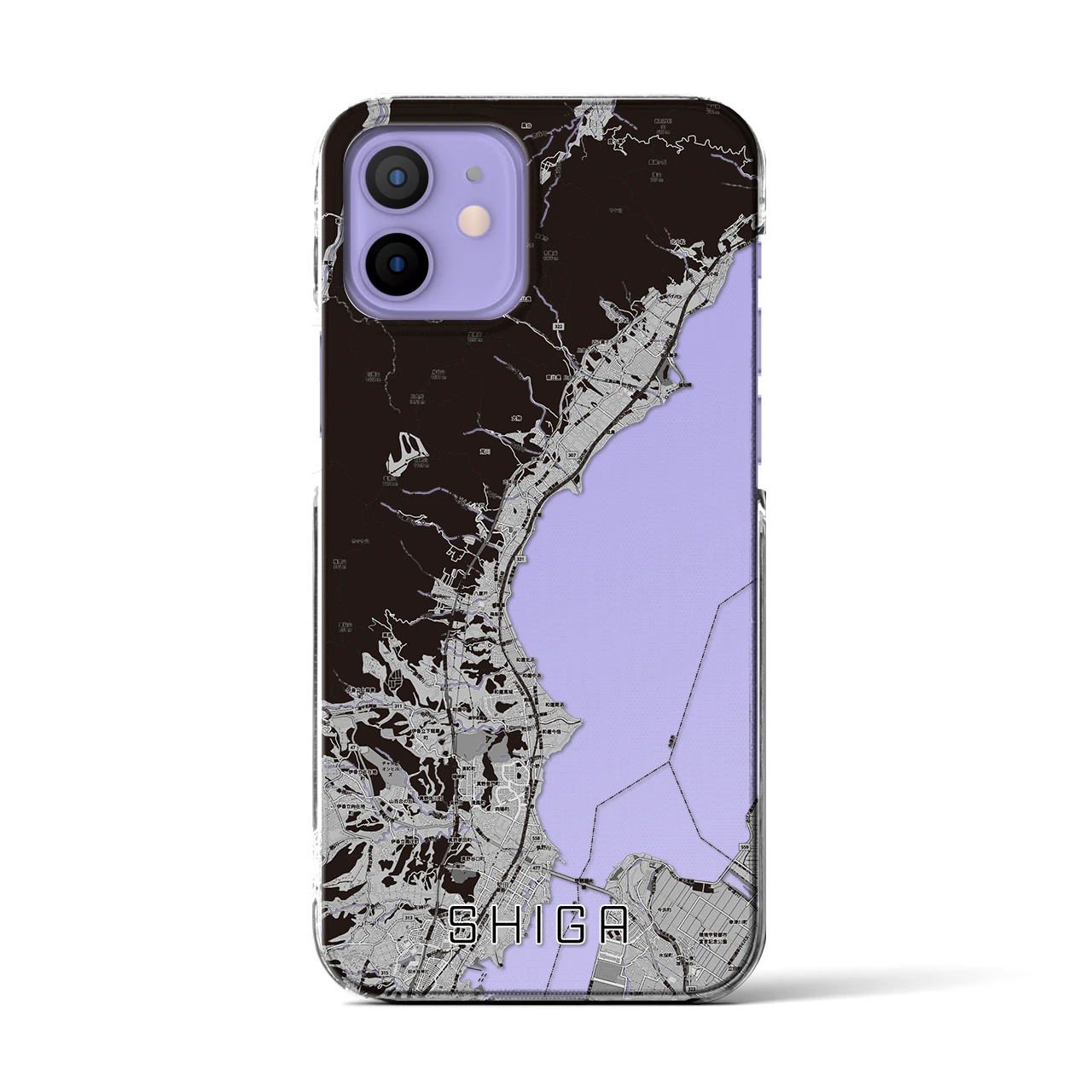 【志賀(滋賀県)】地図柄iPhoneケース(クリアタイプ)