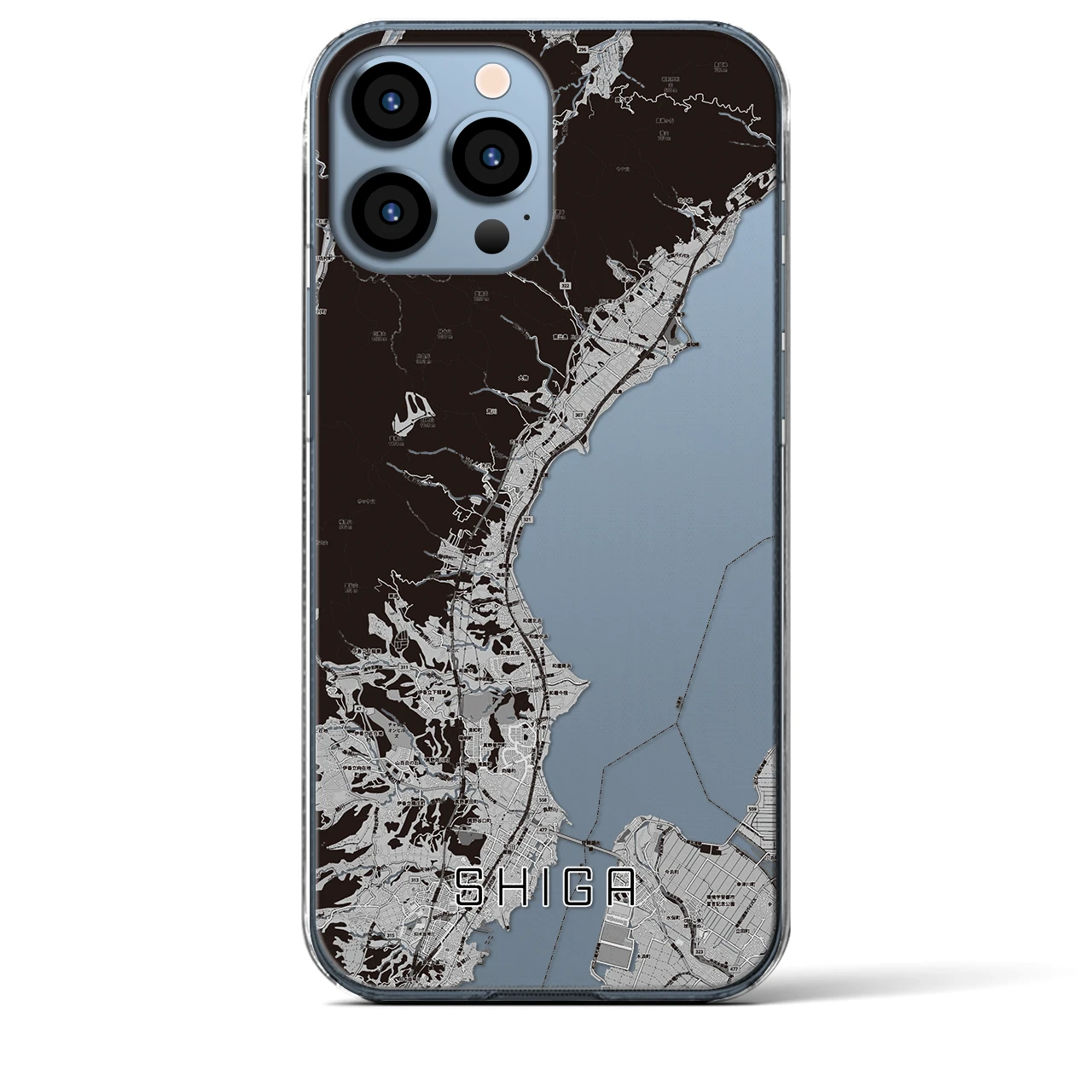 【志賀(滋賀県)】地図柄iPhoneケース(クリアタイプ)