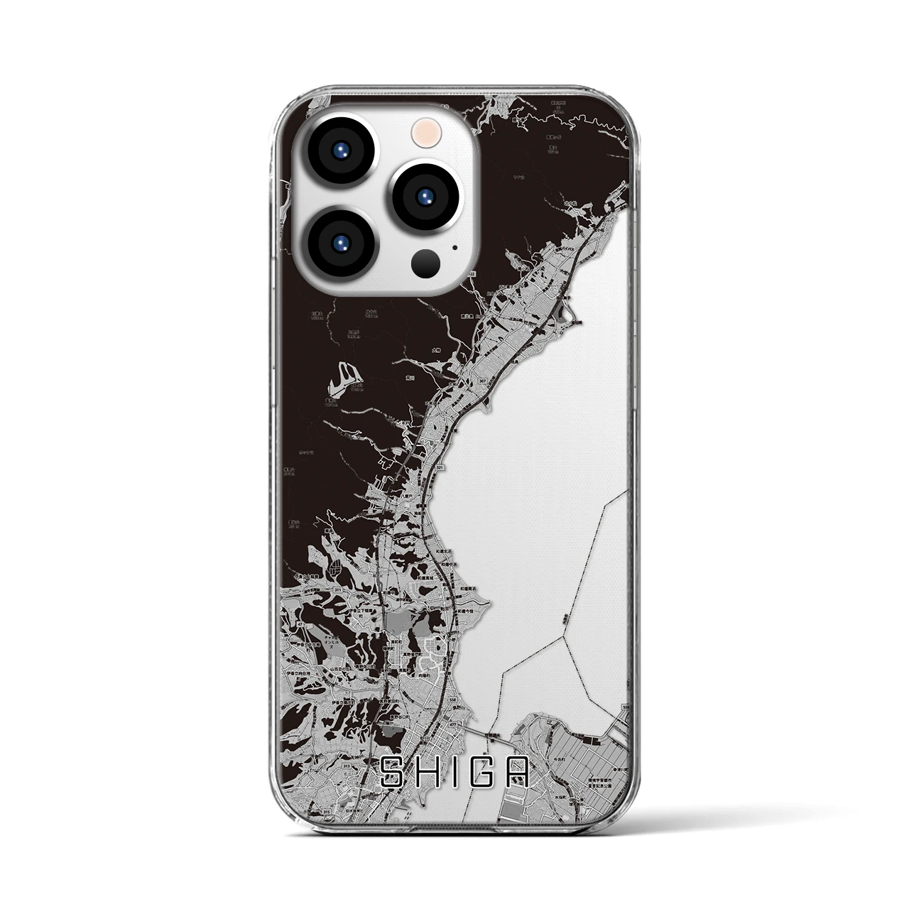 【志賀(滋賀県)】地図柄iPhoneケース(クリアタイプ)