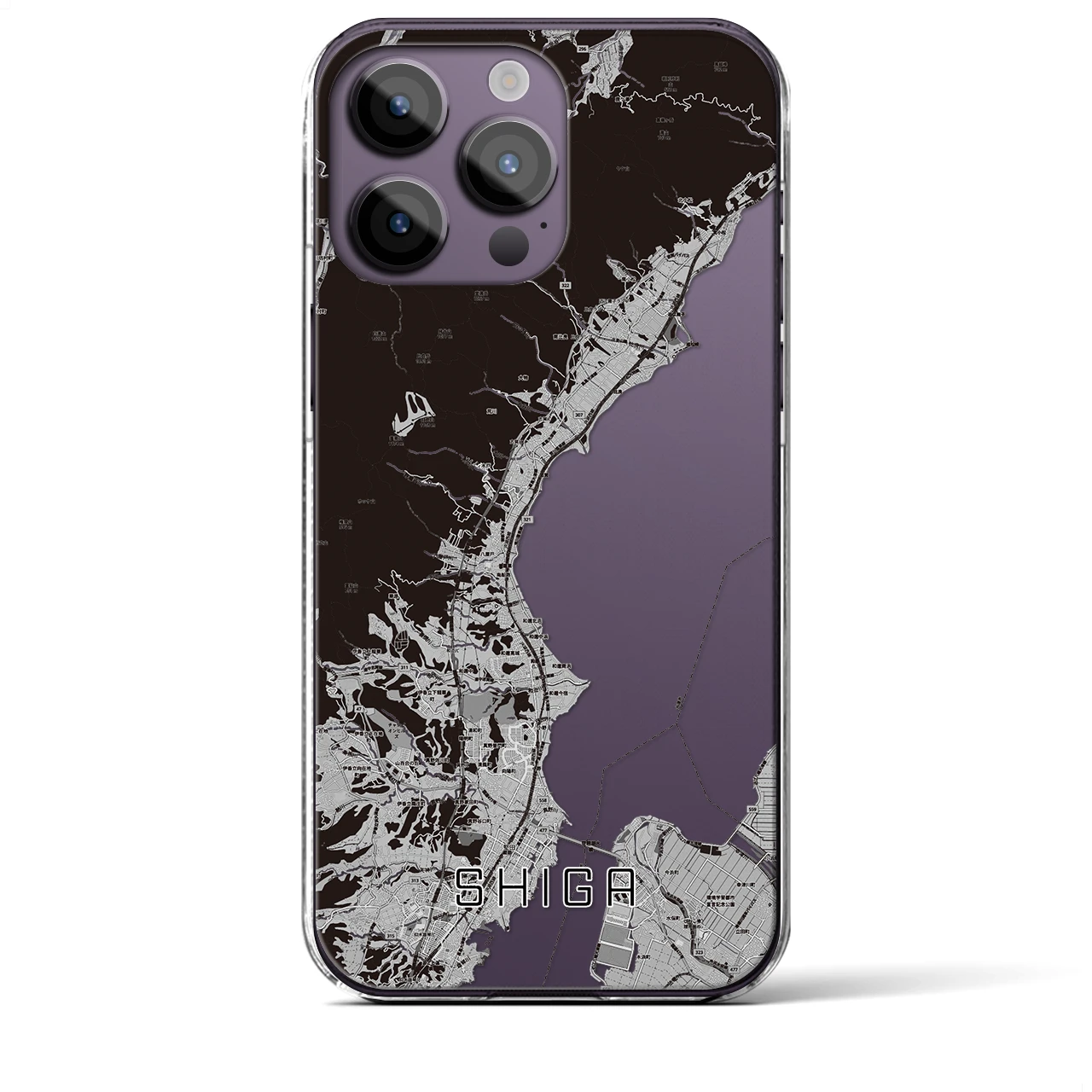 【志賀(滋賀県)】地図柄iPhoneケース(クリアタイプ)