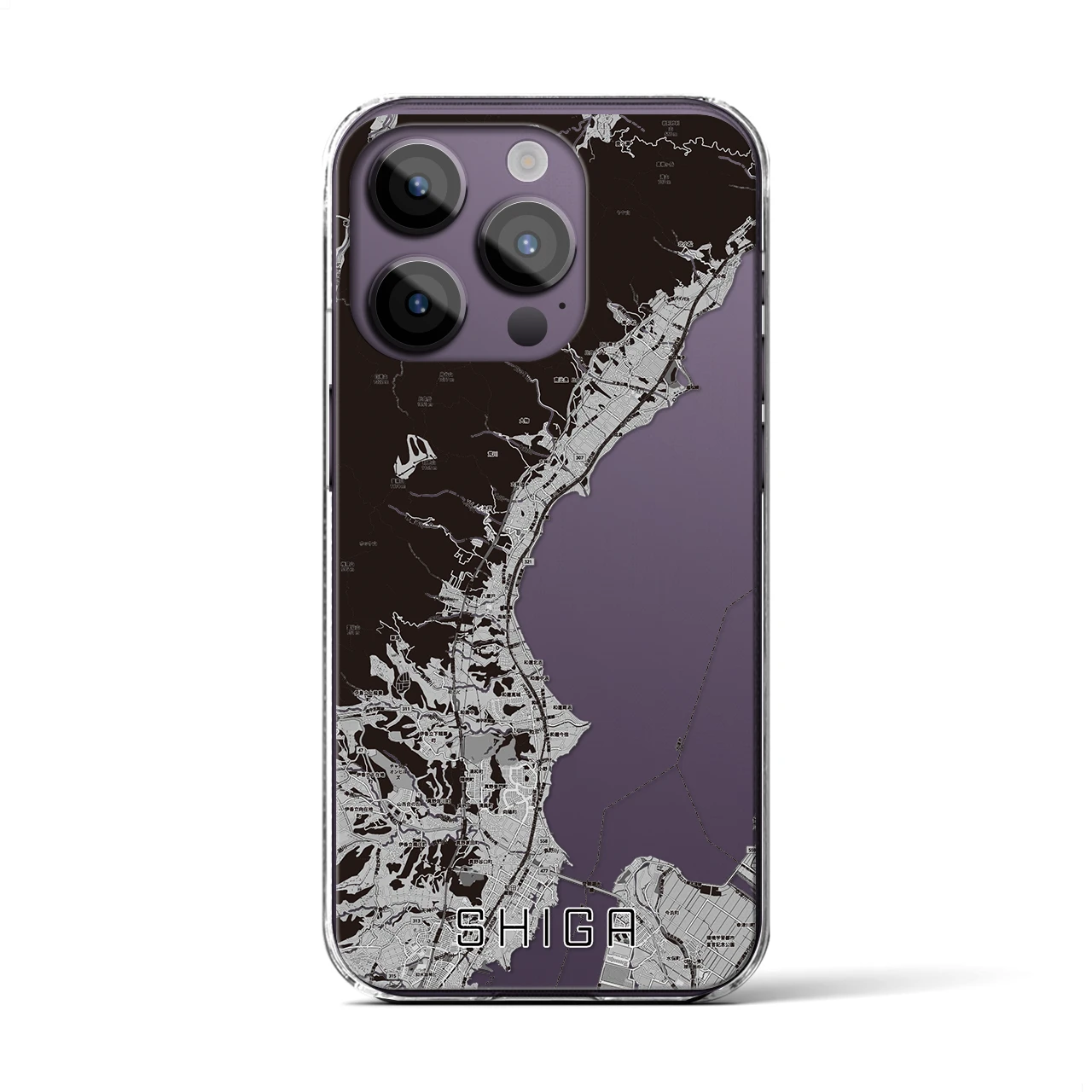 【志賀(滋賀県)】地図柄iPhoneケース(クリアタイプ)