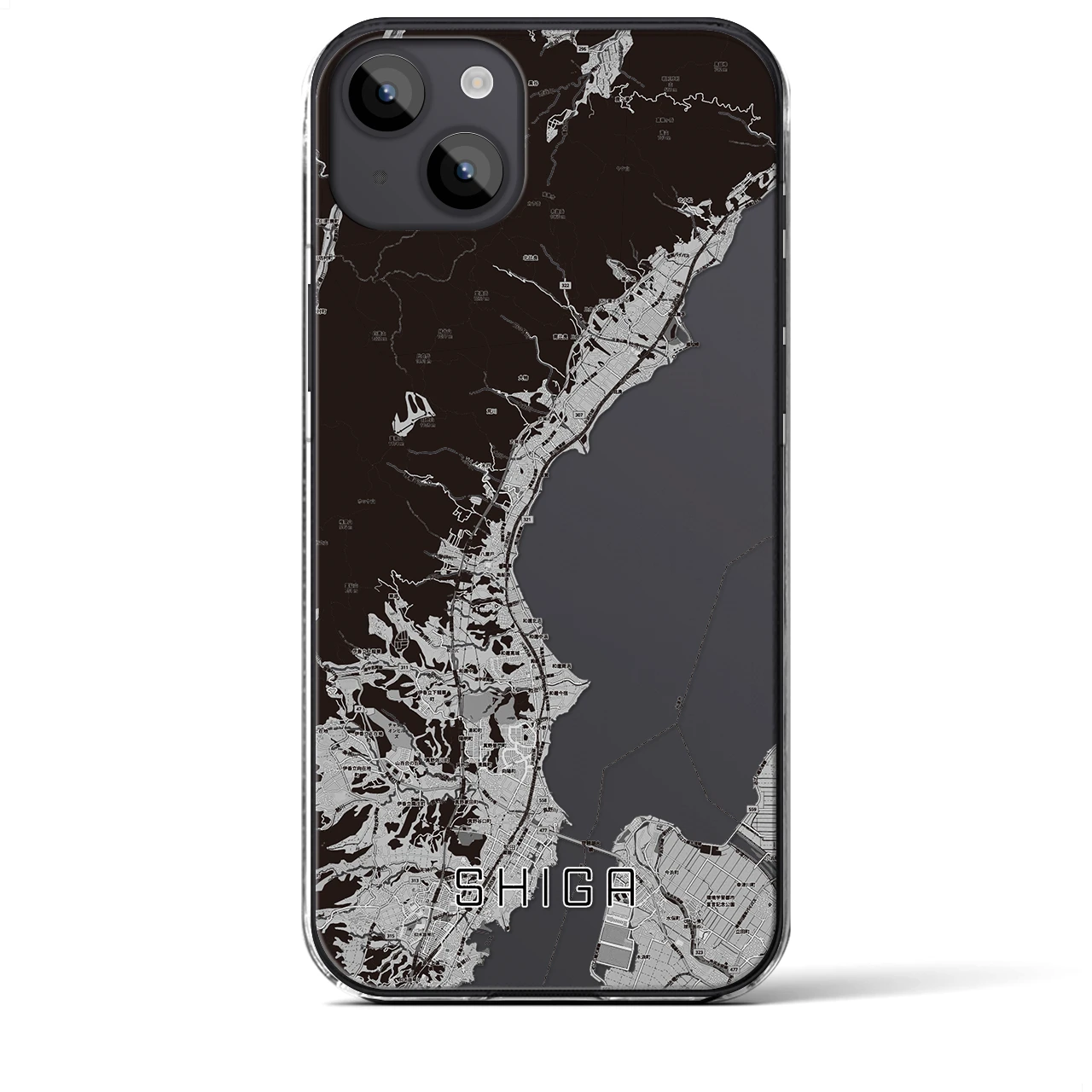 【志賀(滋賀県)】地図柄iPhoneケース(クリアタイプ)