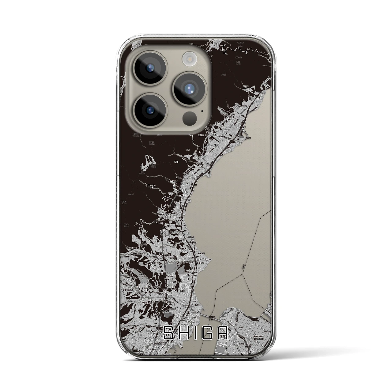 【志賀(滋賀県)】地図柄iPhoneケース(クリアタイプ)