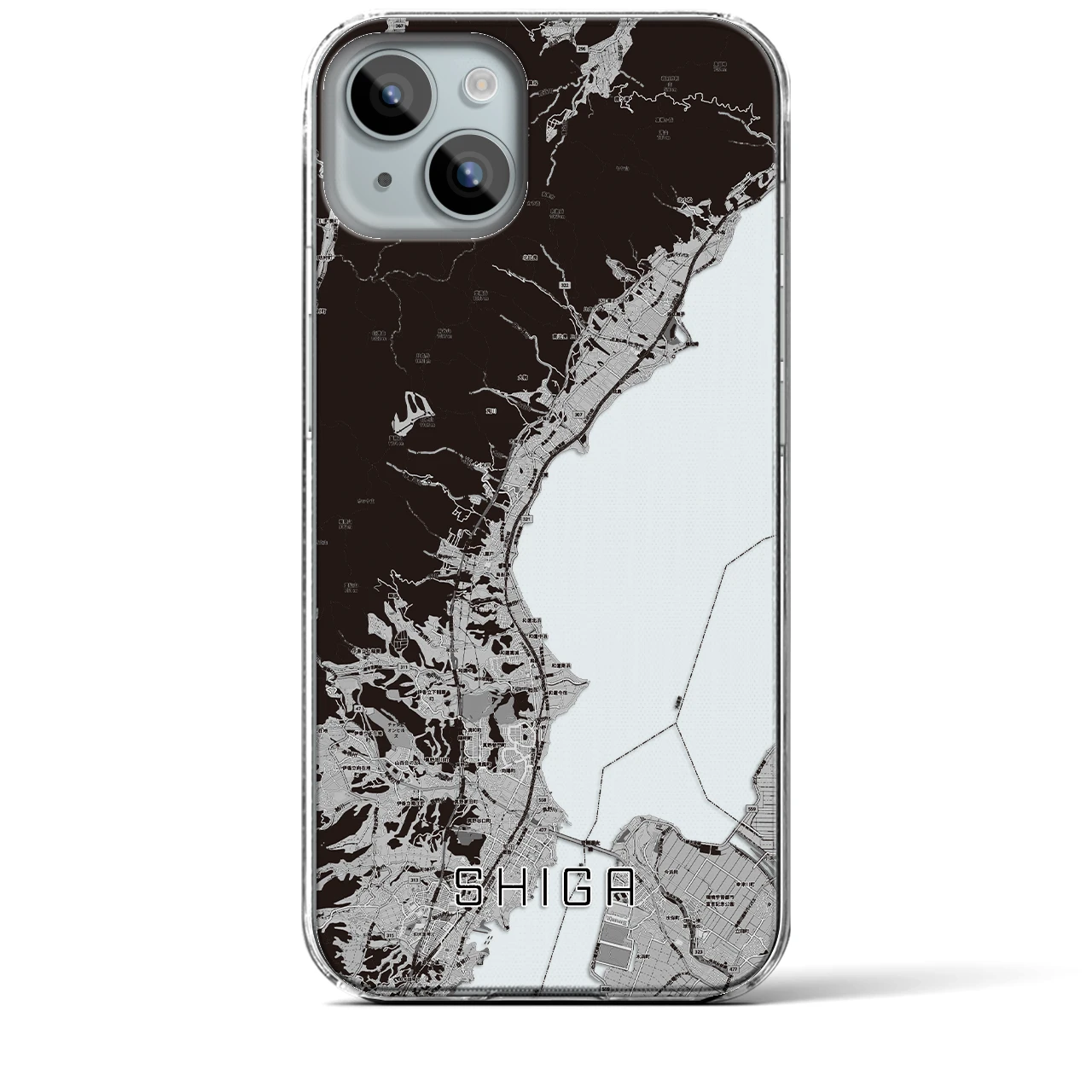 【志賀(滋賀県)】地図柄iPhoneケース(クリアタイプ)