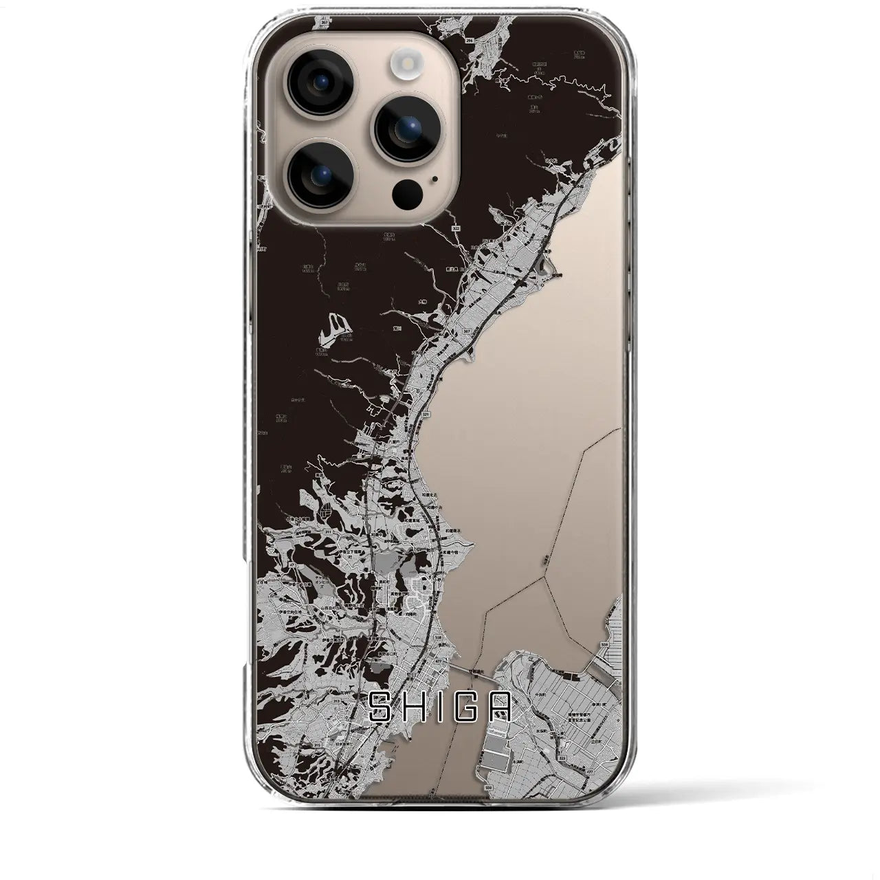 【志賀(滋賀県)】地図柄iPhoneケース(クリアタイプ)